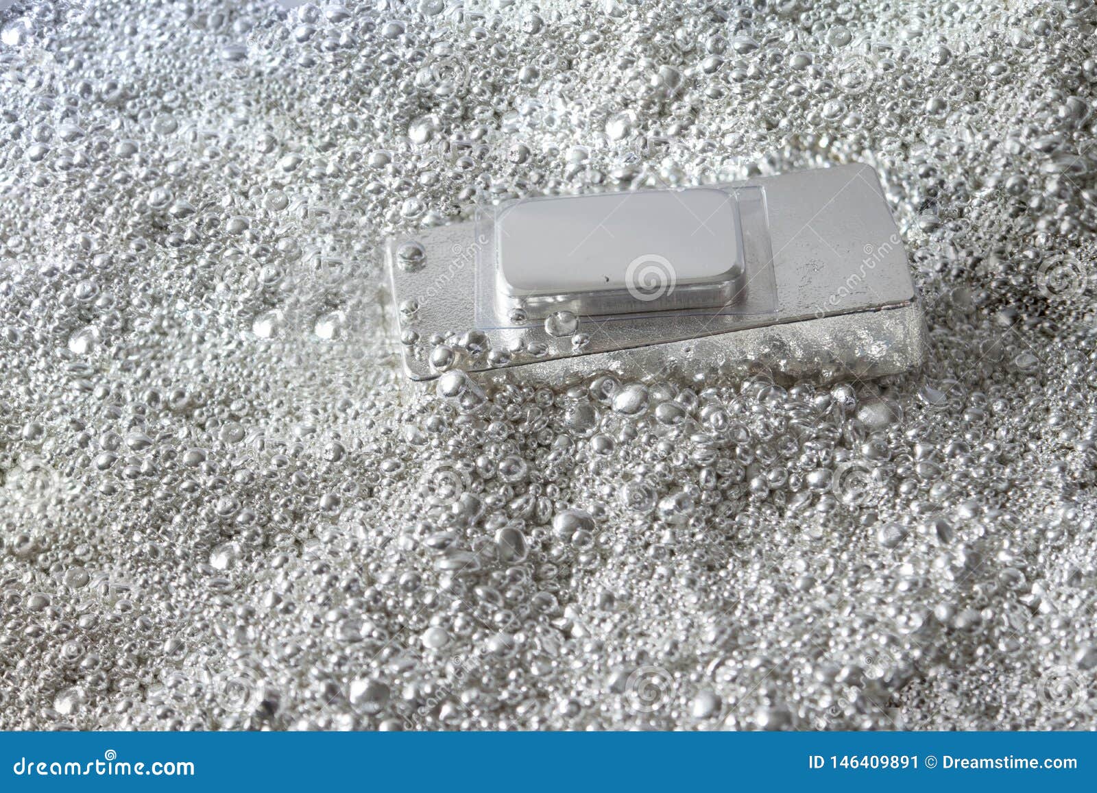 Silver Brick in Pieces of Silver Stock Image Image of riches, rich