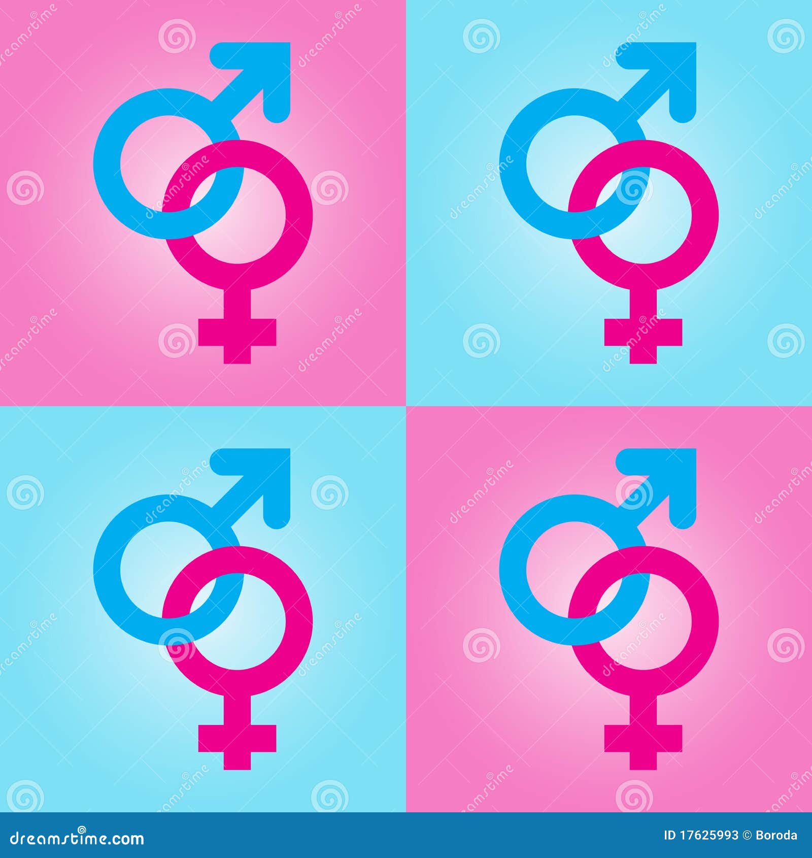 Background With Male And Female Symbols Stock Vector