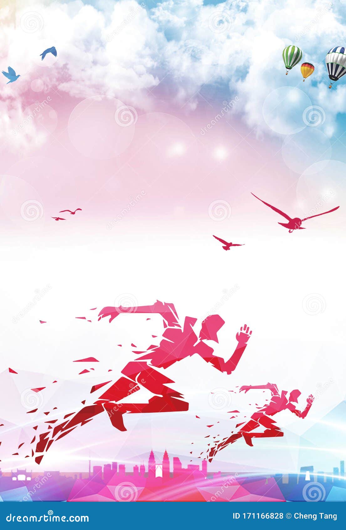 Background Material of Colorful Running Poster Stock Illustration -  Illustration of material, materials: 171166828