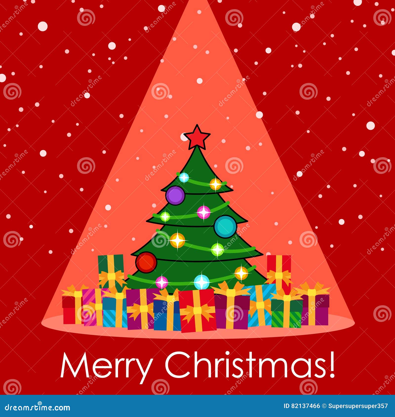 Background with Merry Christmas Tree and Gift Boxes Stock Vector ...