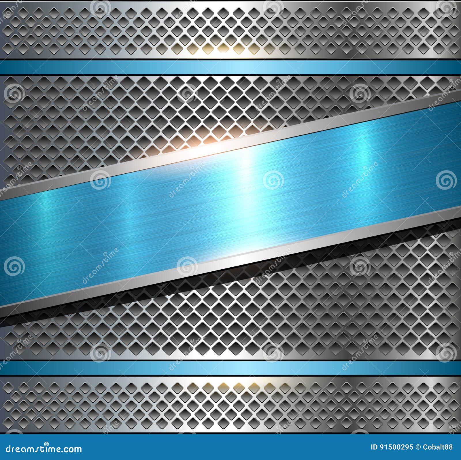 Background Metallic Silver Blue Stock Vector - Illustration of grid