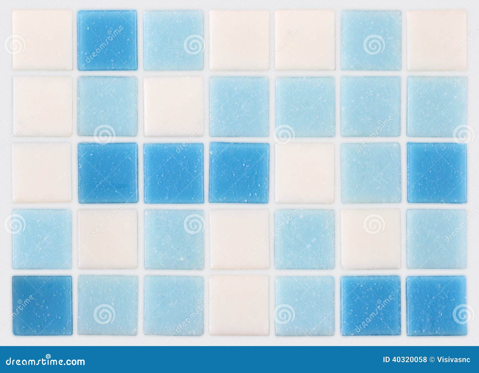 Background of Mosaic Blue and White Tiles Stock Photo Image of