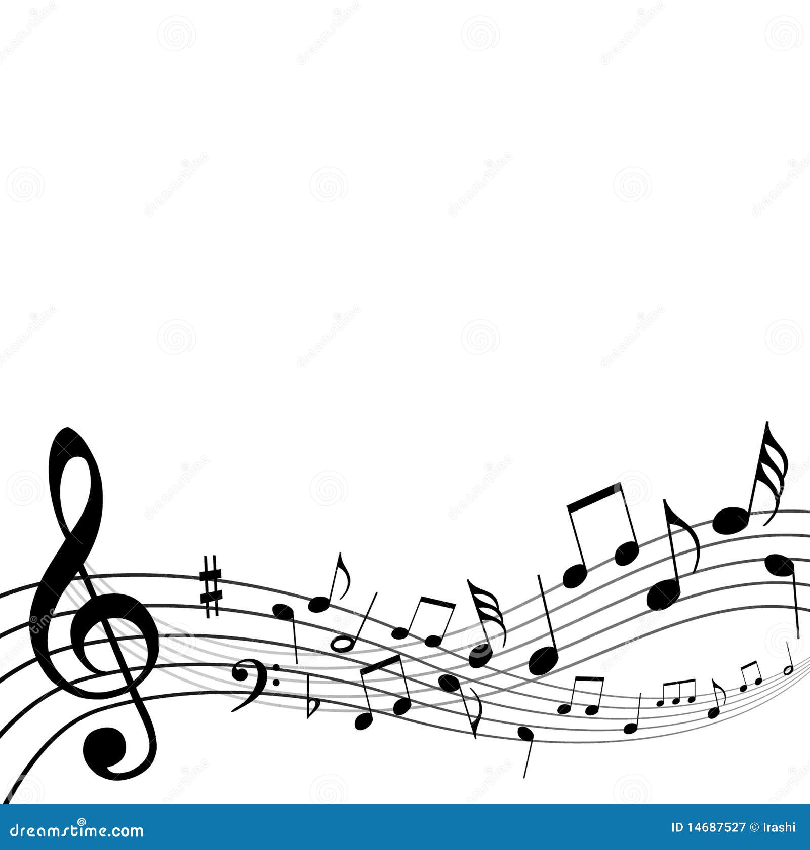 Background music notes stock vector. Illustration of artistic  14687527