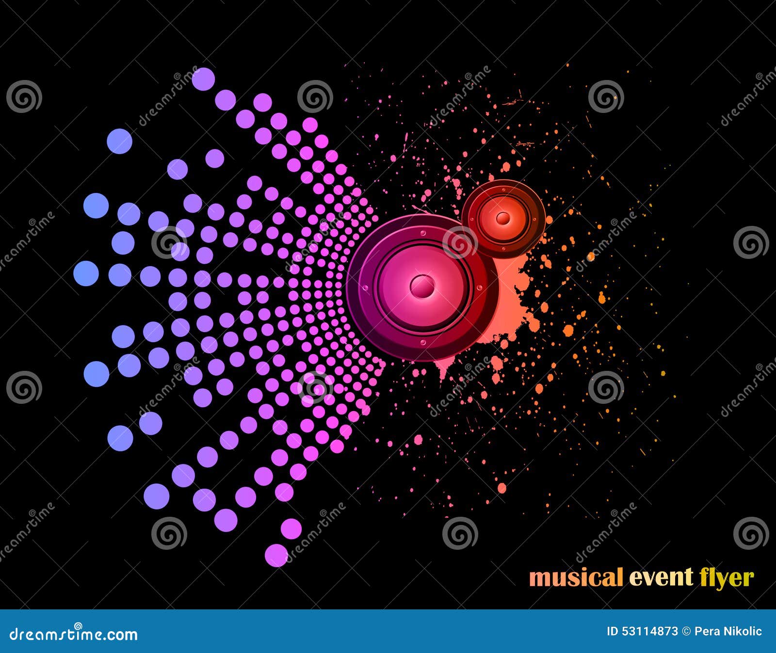 Background for Musical Event Flyer Stock Vector - Illustration of girl,  funky: 53114873