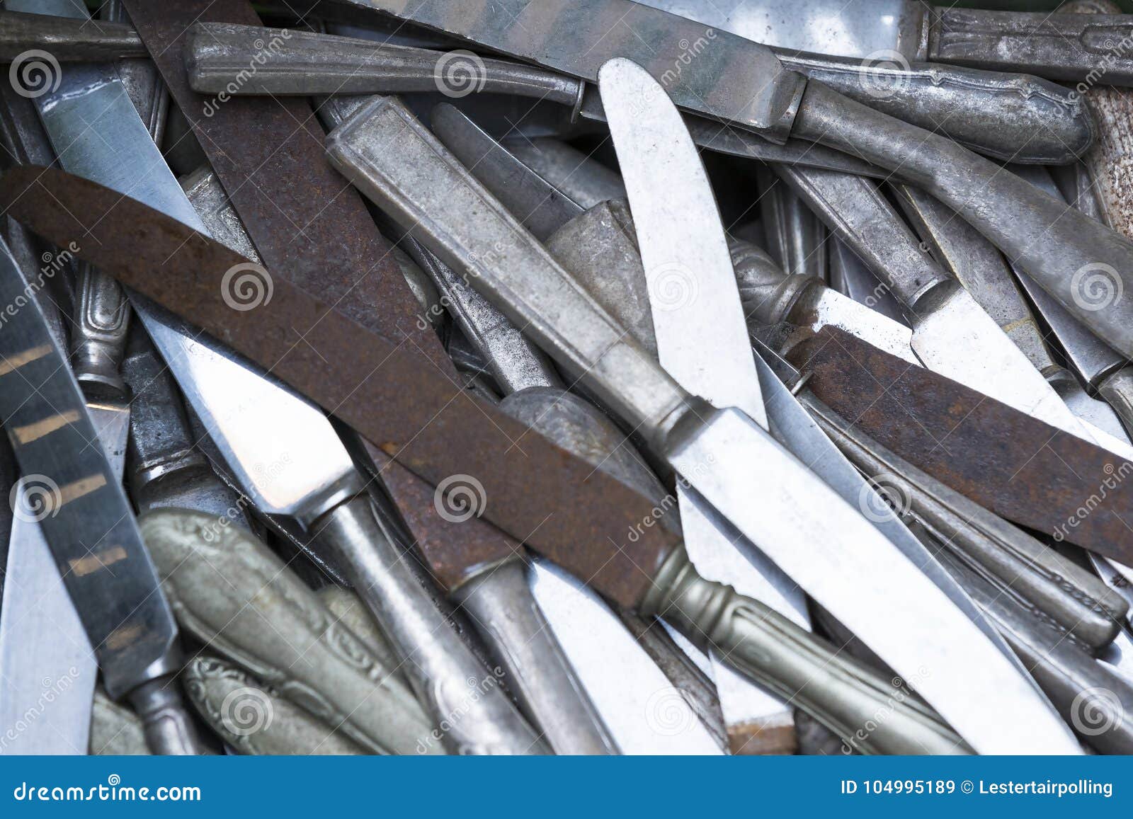 background of old dirty cutlery