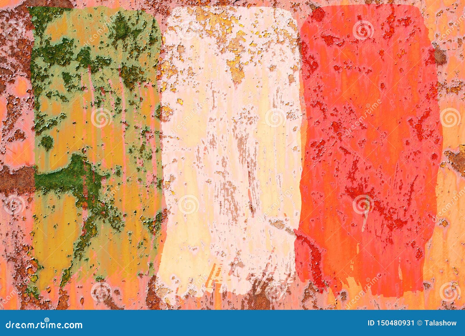 Background of the Old Italian Flag in Grunge Style Stock Image Image