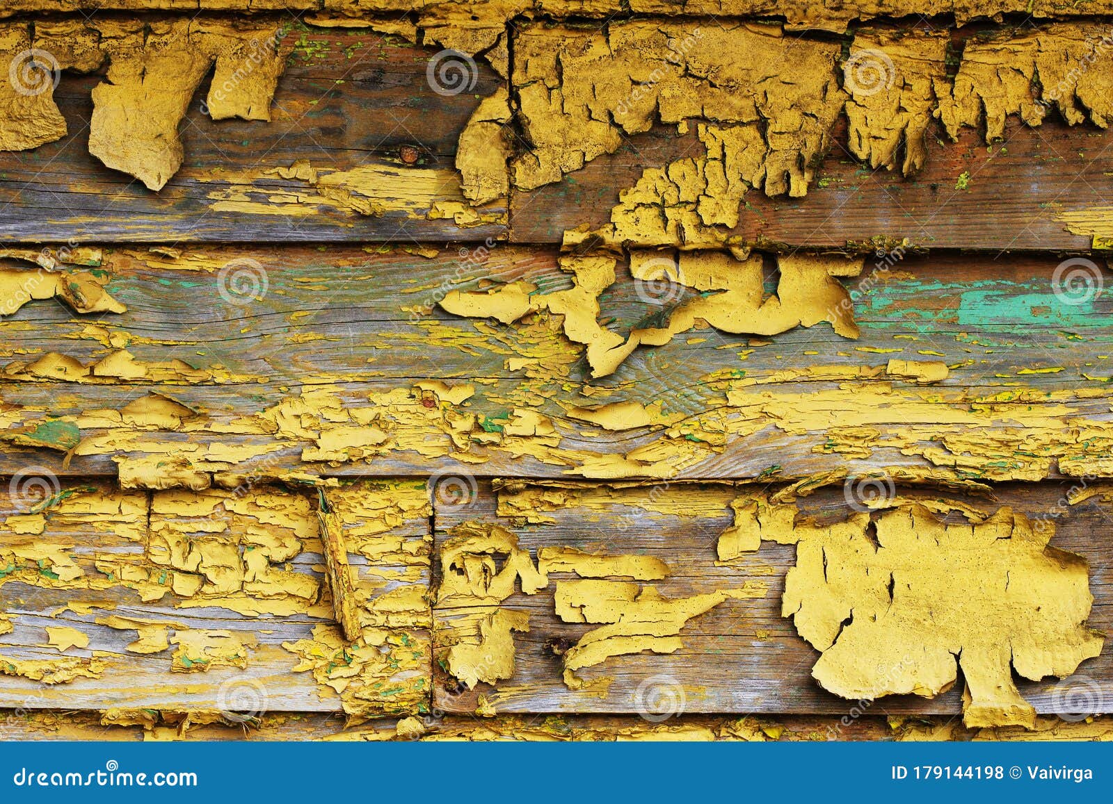 Background of Old Wood Texture with Peeling Yellow Paint Stock Photo
