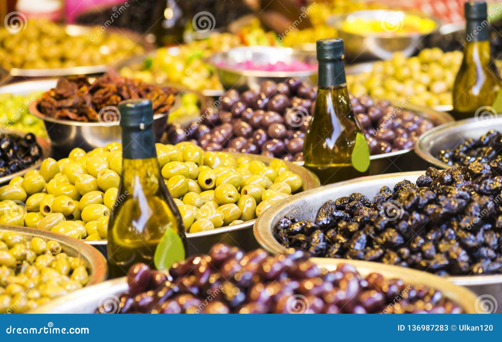 Background of Olives Close Up. Fruit and Vegetable Market Stock Image