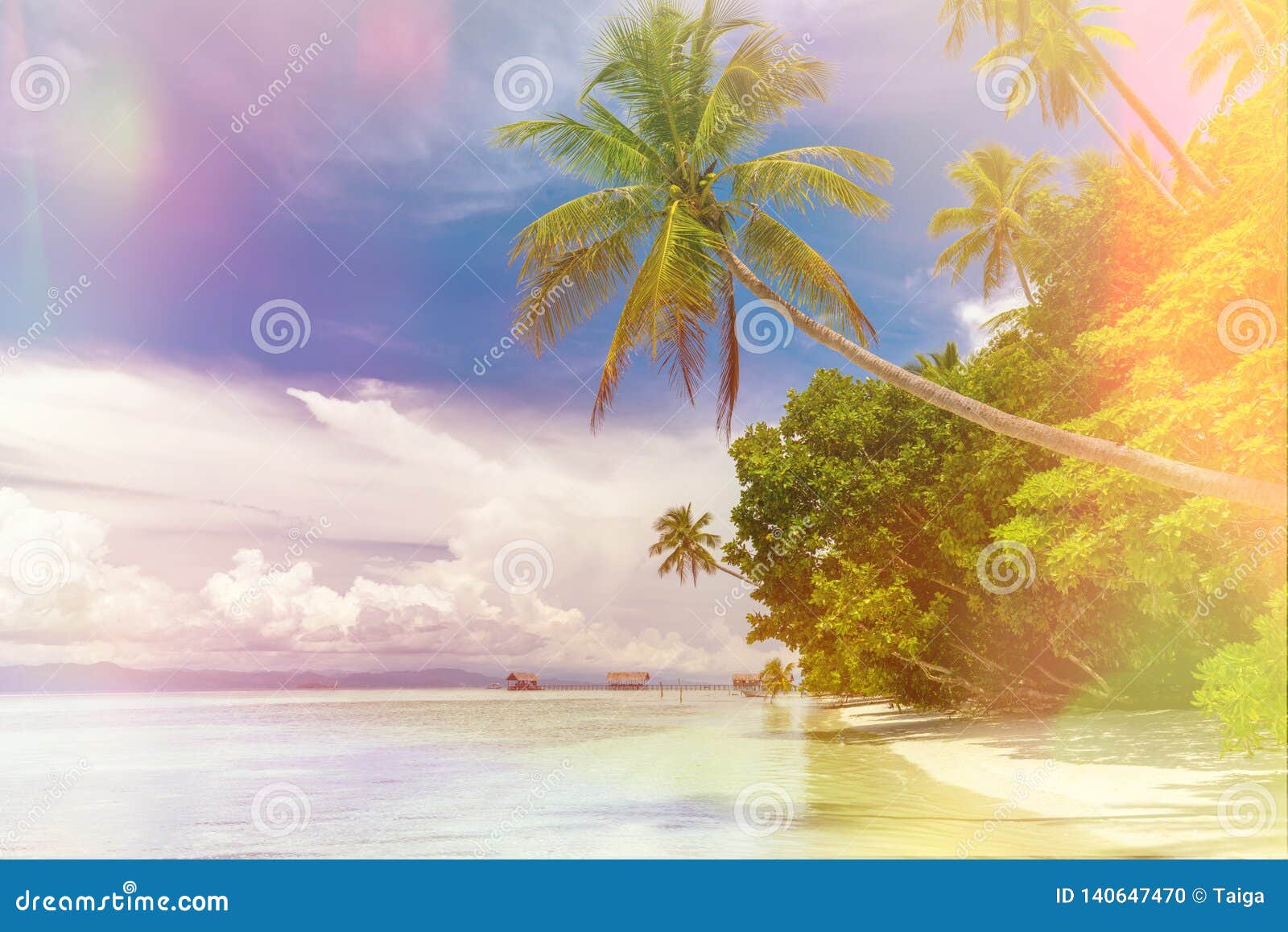 Background Of Paradise Island Landscape Of Tropical Beach Calm