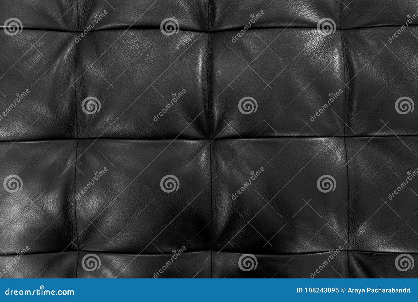 Texture of Black Upholstery Leather Pattern Background Stock Image
