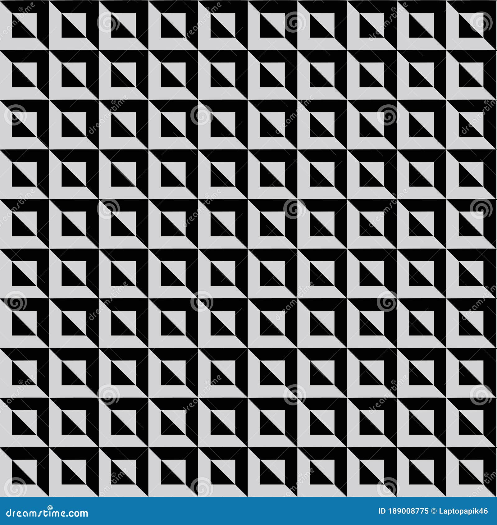 Background Pattern Diamond 3d Square Black and White Stock Vector