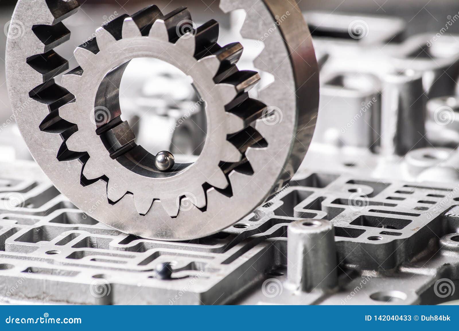 Background and Pattern of Old Metal Parts of the Gearshift Box. Hydro