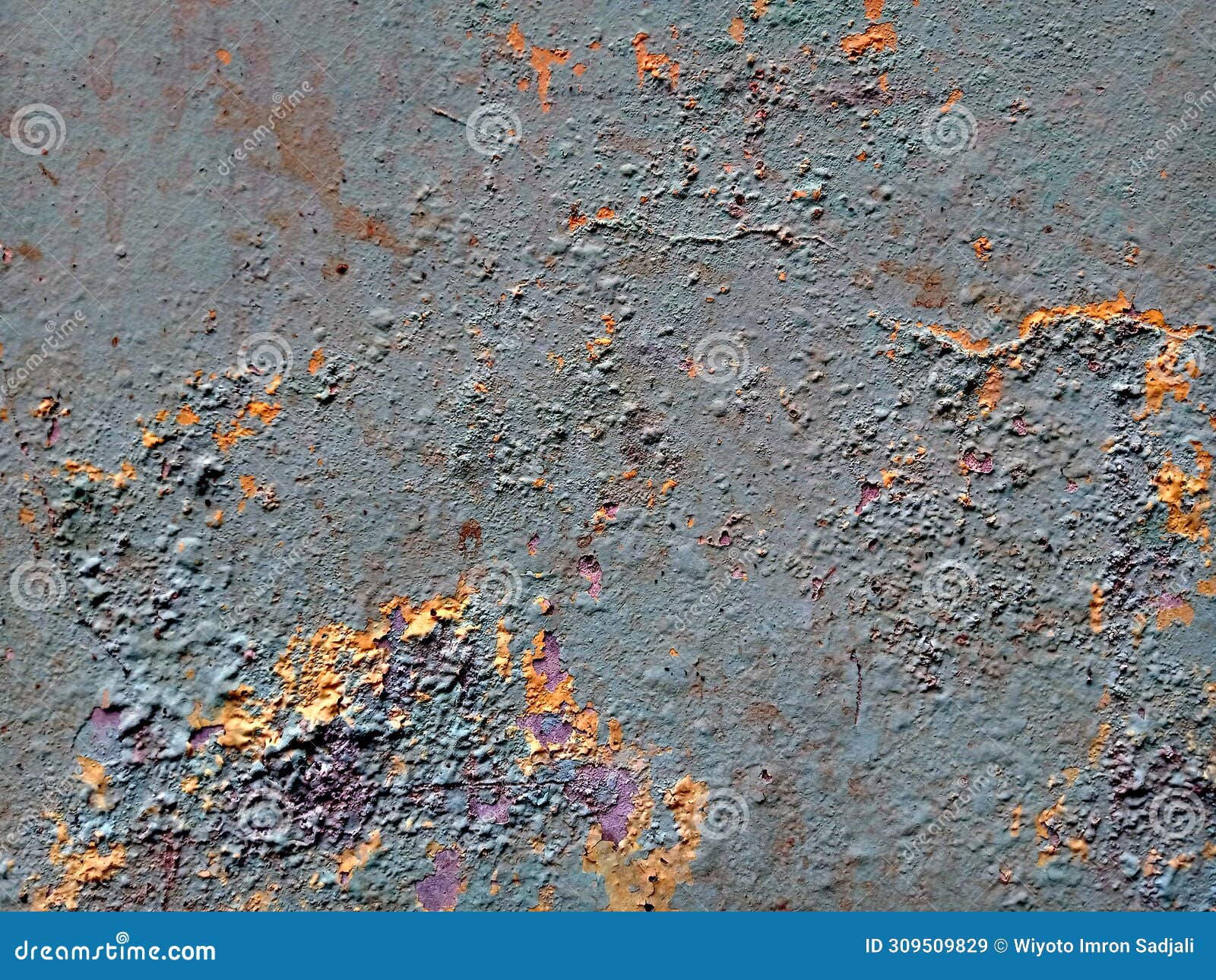 Background of Peeling Blue, Yellow and Grey Paint on the Wall Stock Image Image of design