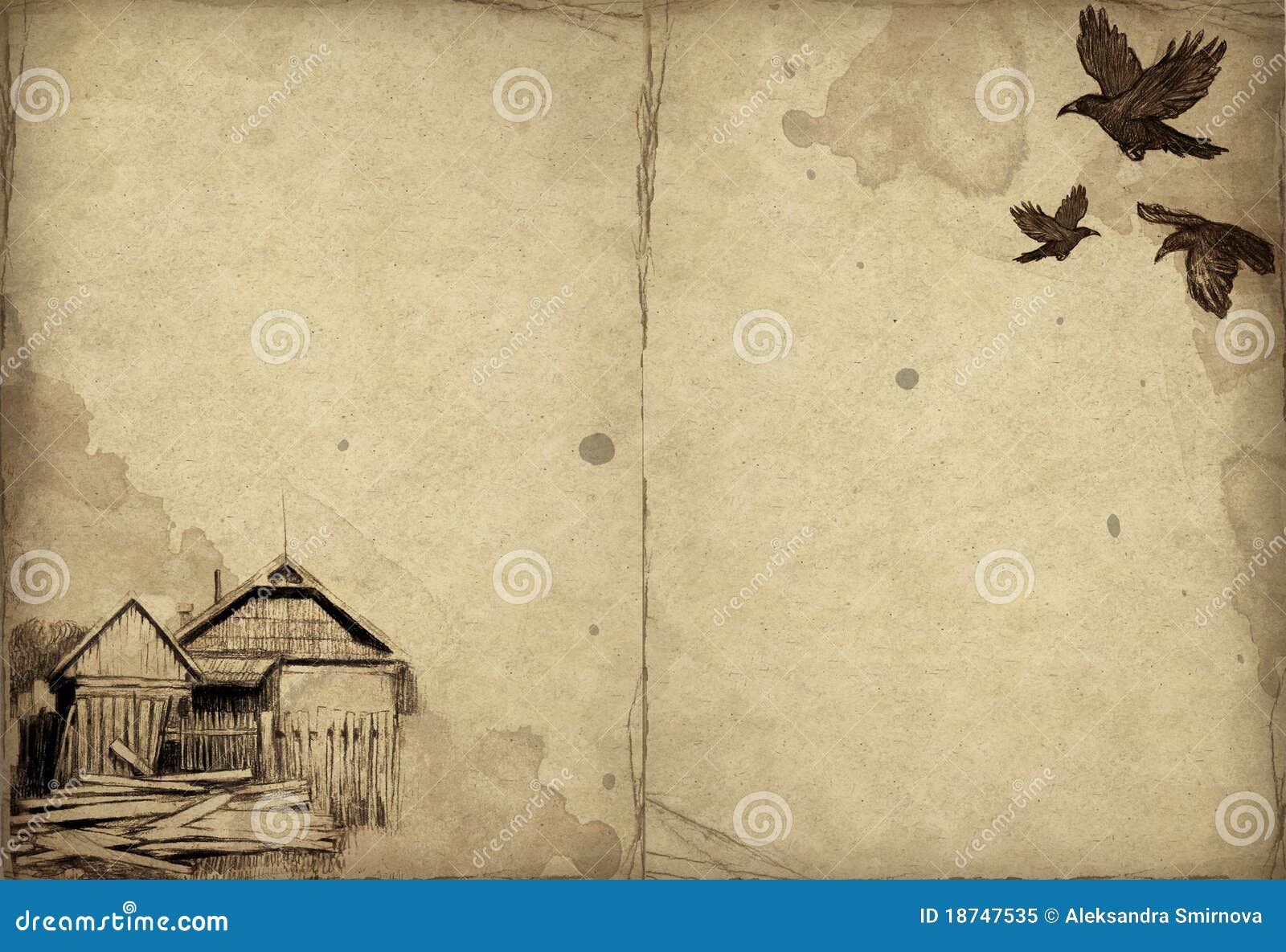 Background With Pencil Drawing Stock Illustration - Image