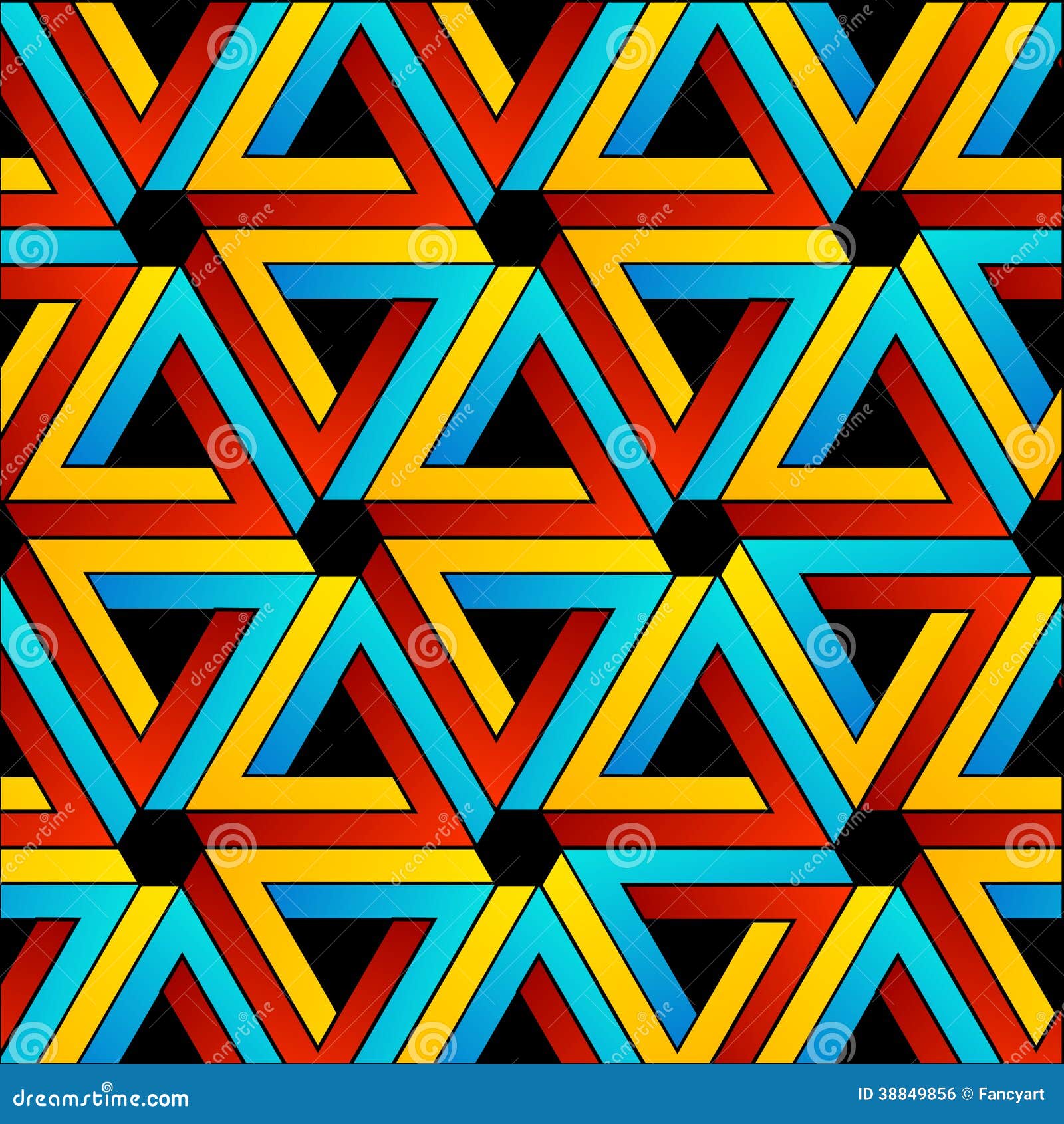 Background with Penrose Triangles Stock Vector Illustration of