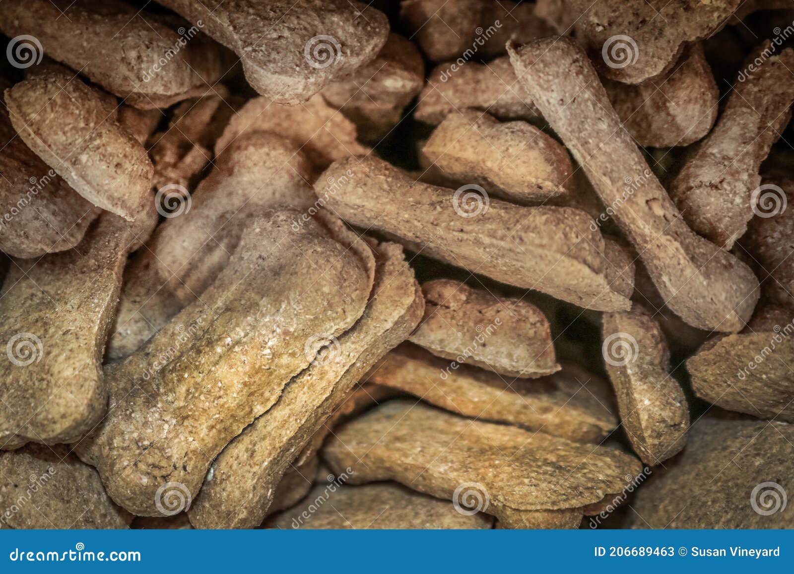 Background of Pile of Dog Bone Treats Filling Frame - Selective Focus ...