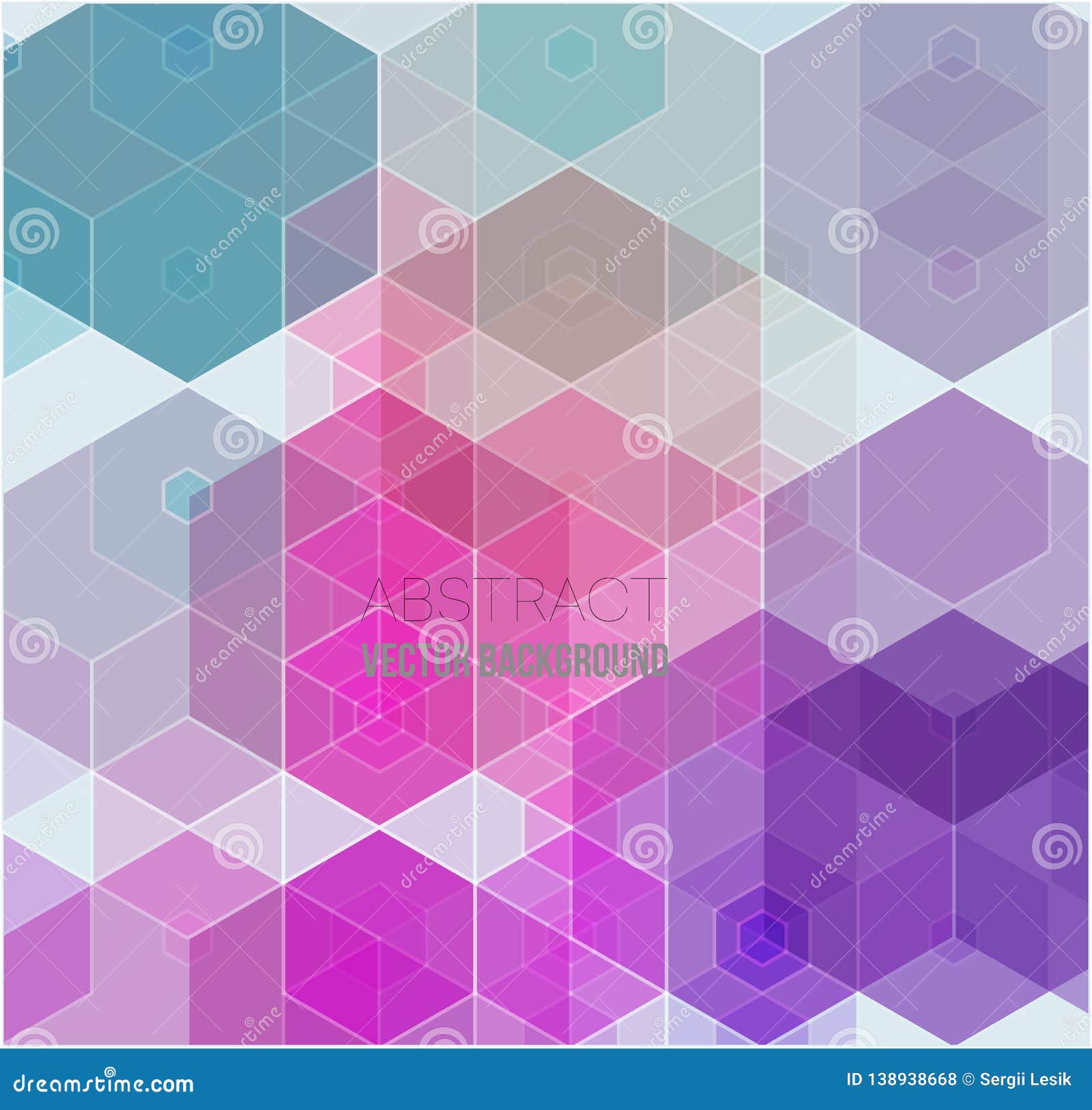 Background of Pink, Purple, White Geometric Shapes. Mosaic Pattern