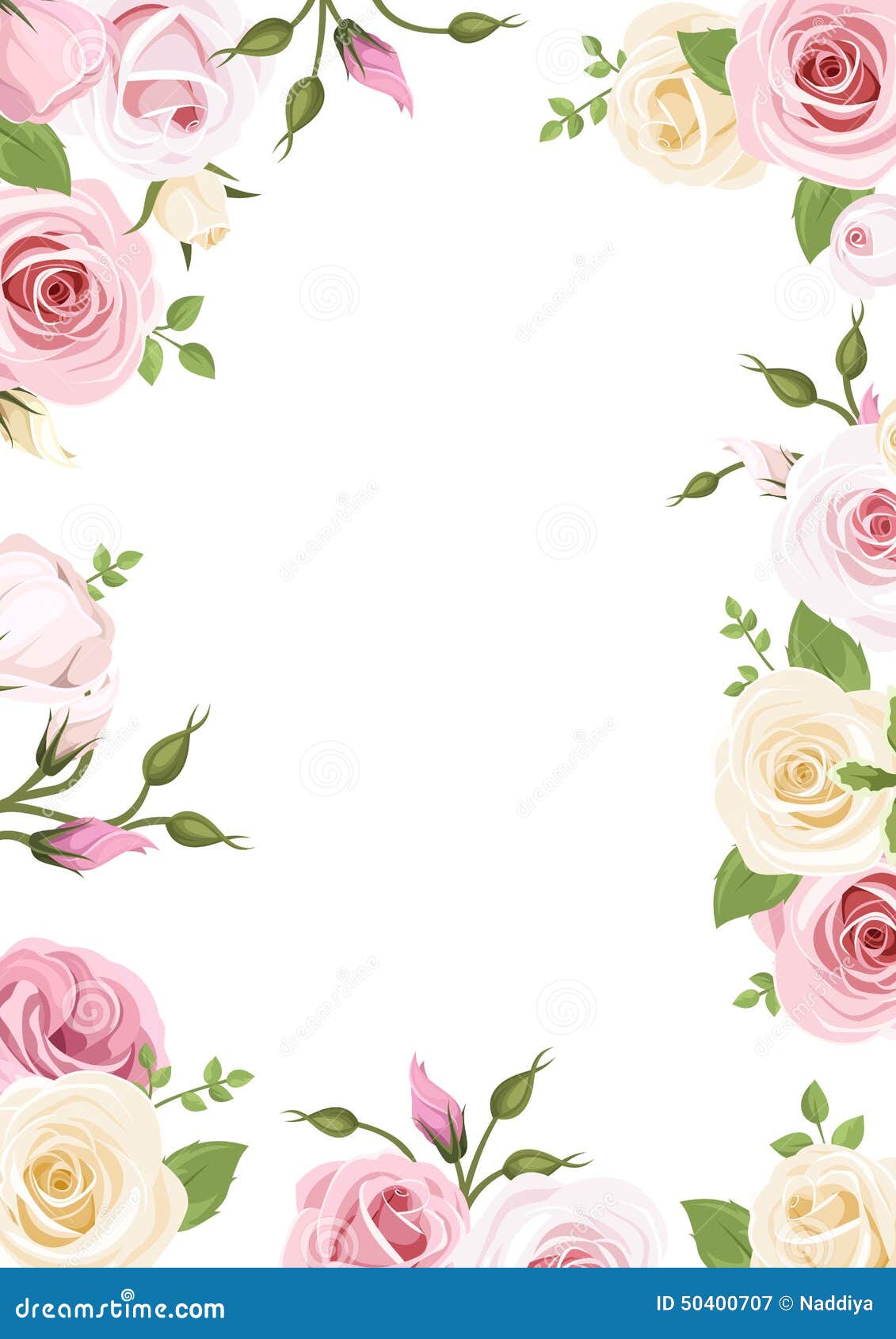 background with pink and white roses and lisianthus flowers.  .