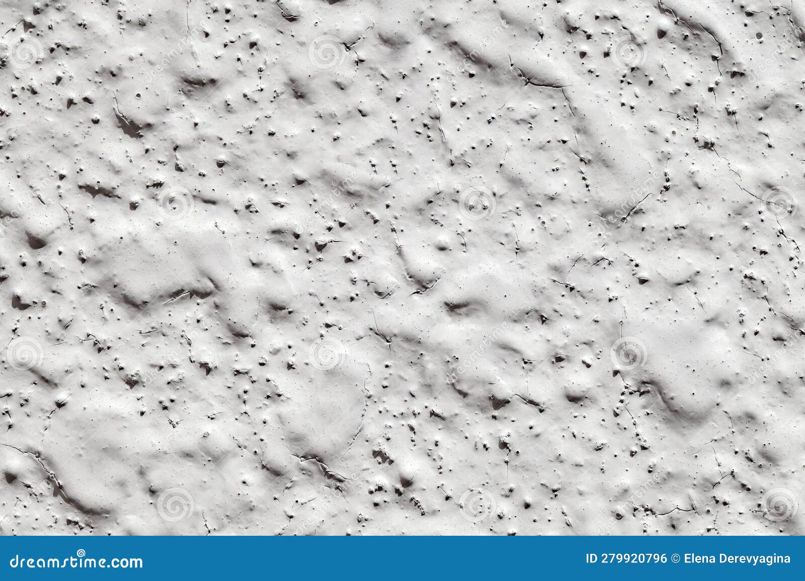 Background Plastered Uneven Wall Surface with Bumps Painted with White