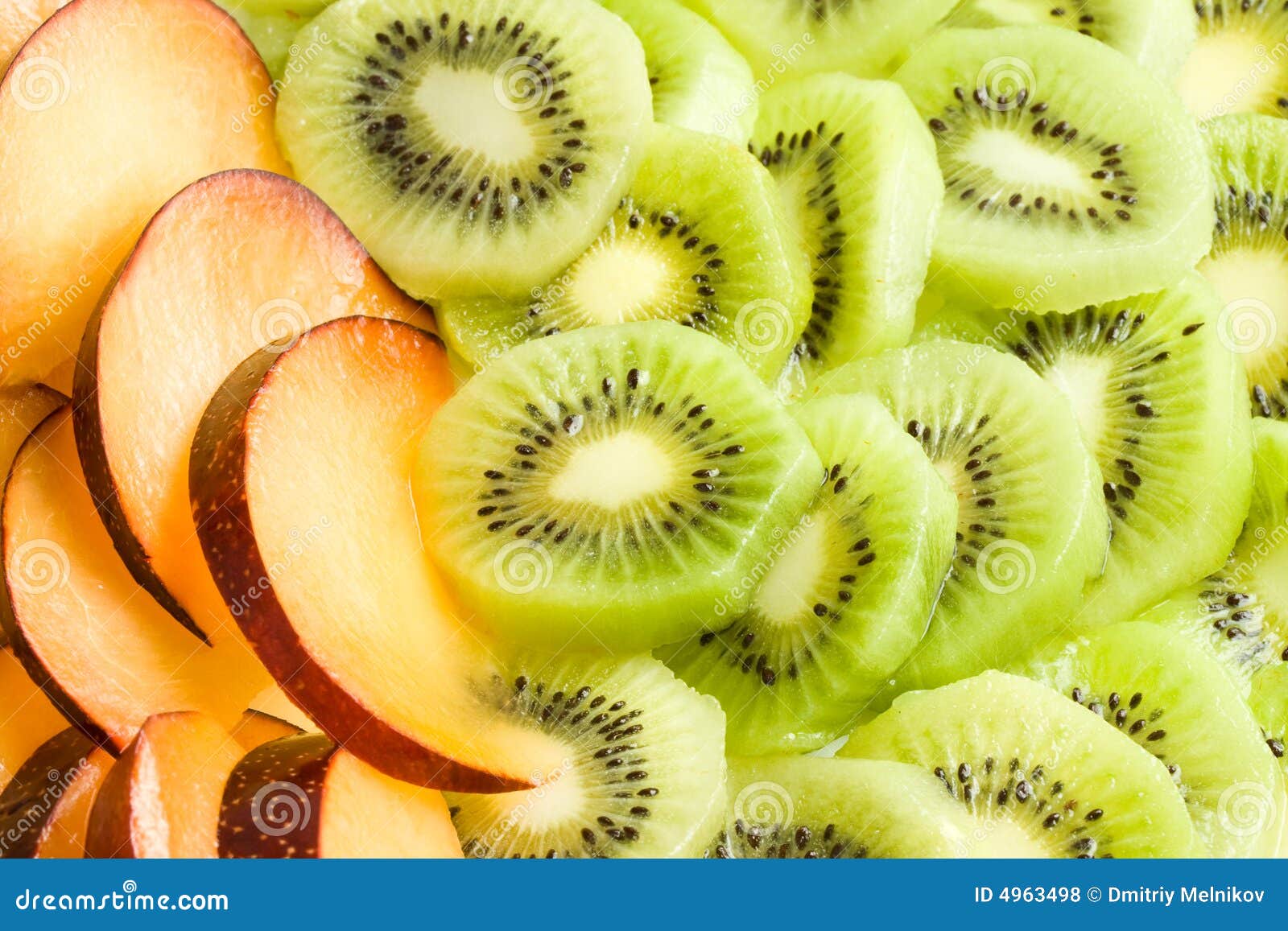 Background from Plum and Kiwi. Stock Photo Image of textured, studio