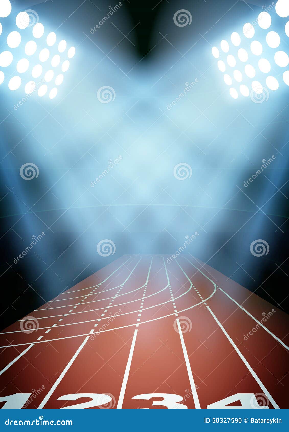 Background for Posters Night Athletics Stadium in Stock Vector