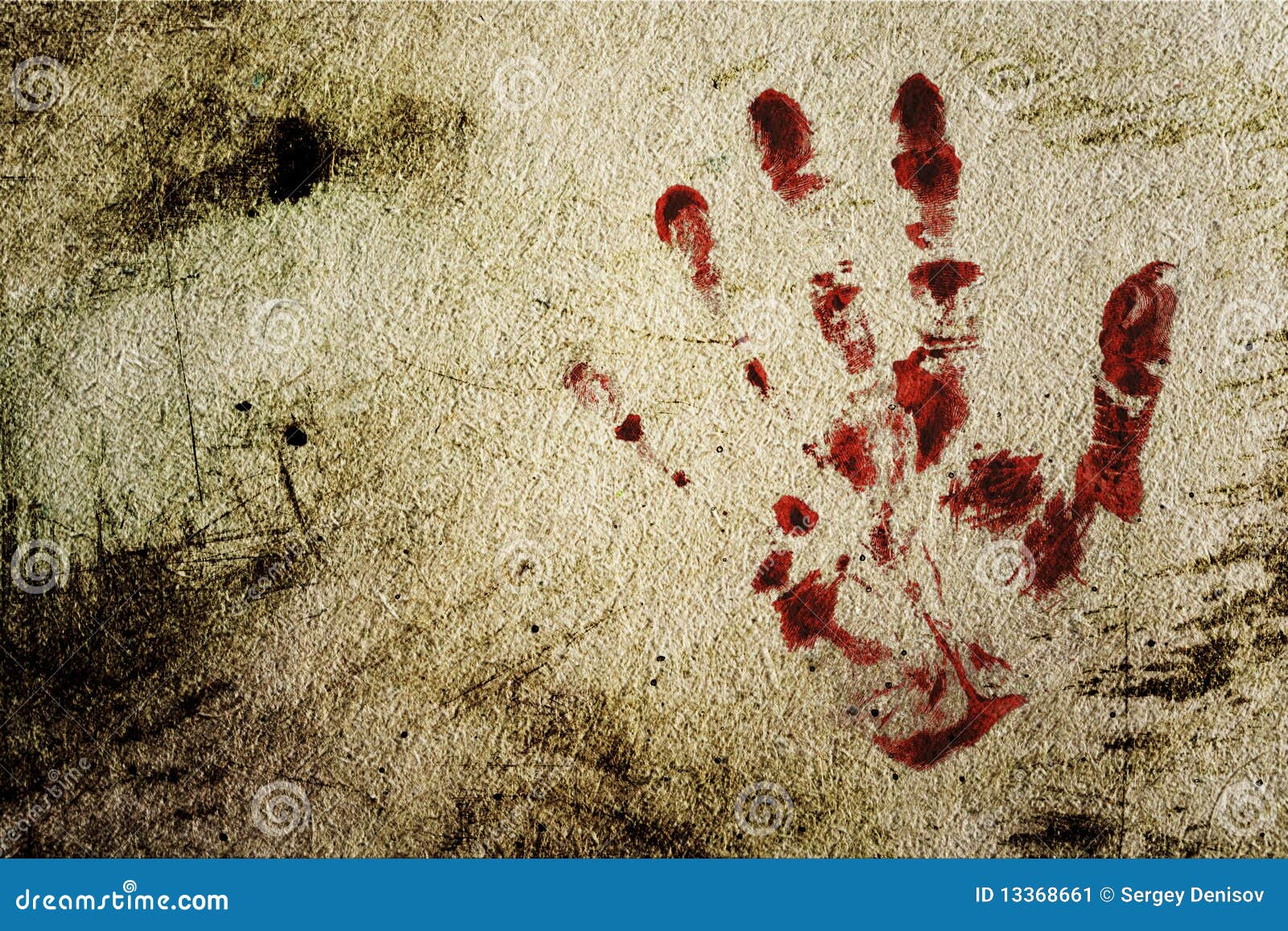 Background With A Print Of A Bloody Hand Stock Illustration