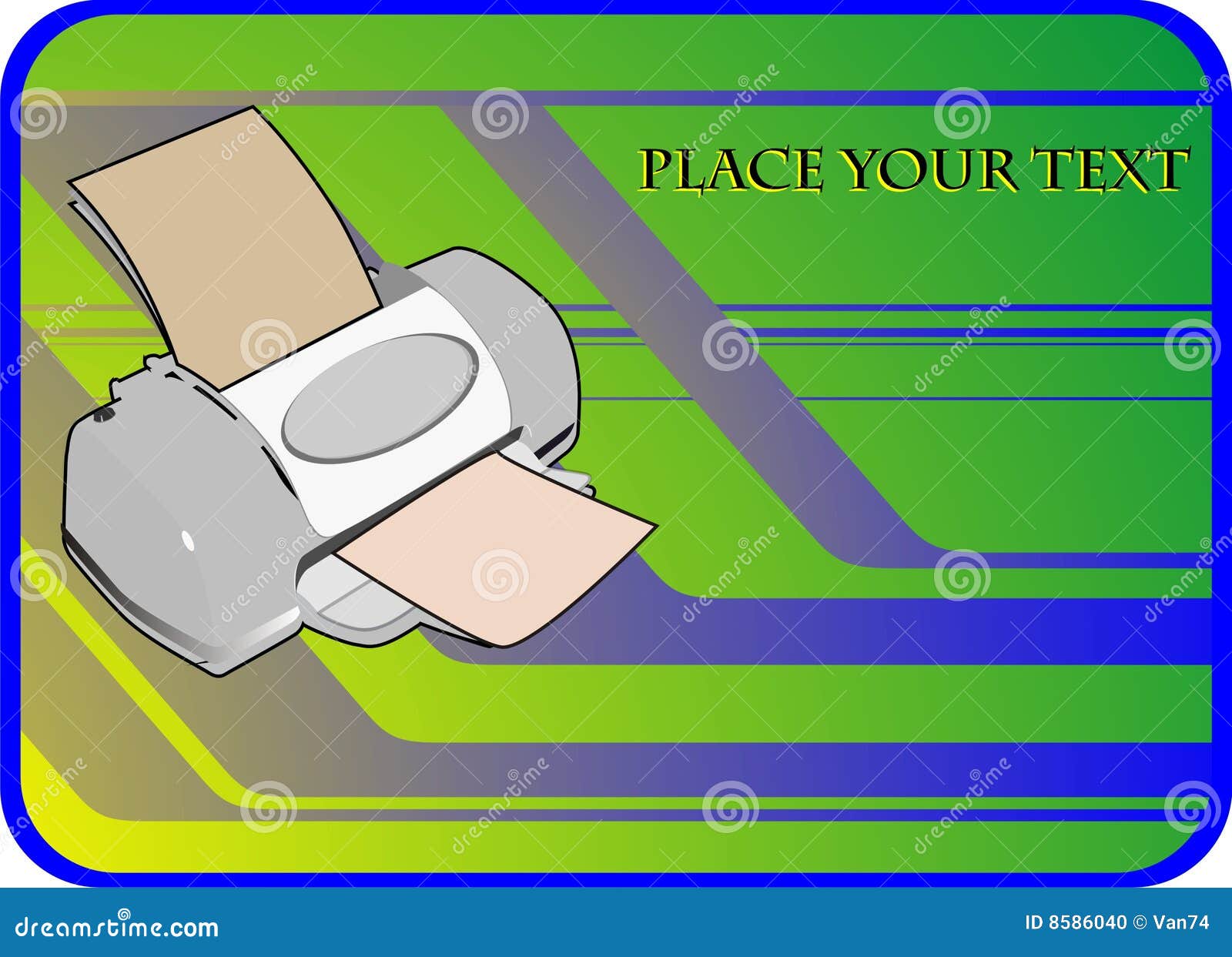 Background with printer stock vector. Illustration of background - 8586040