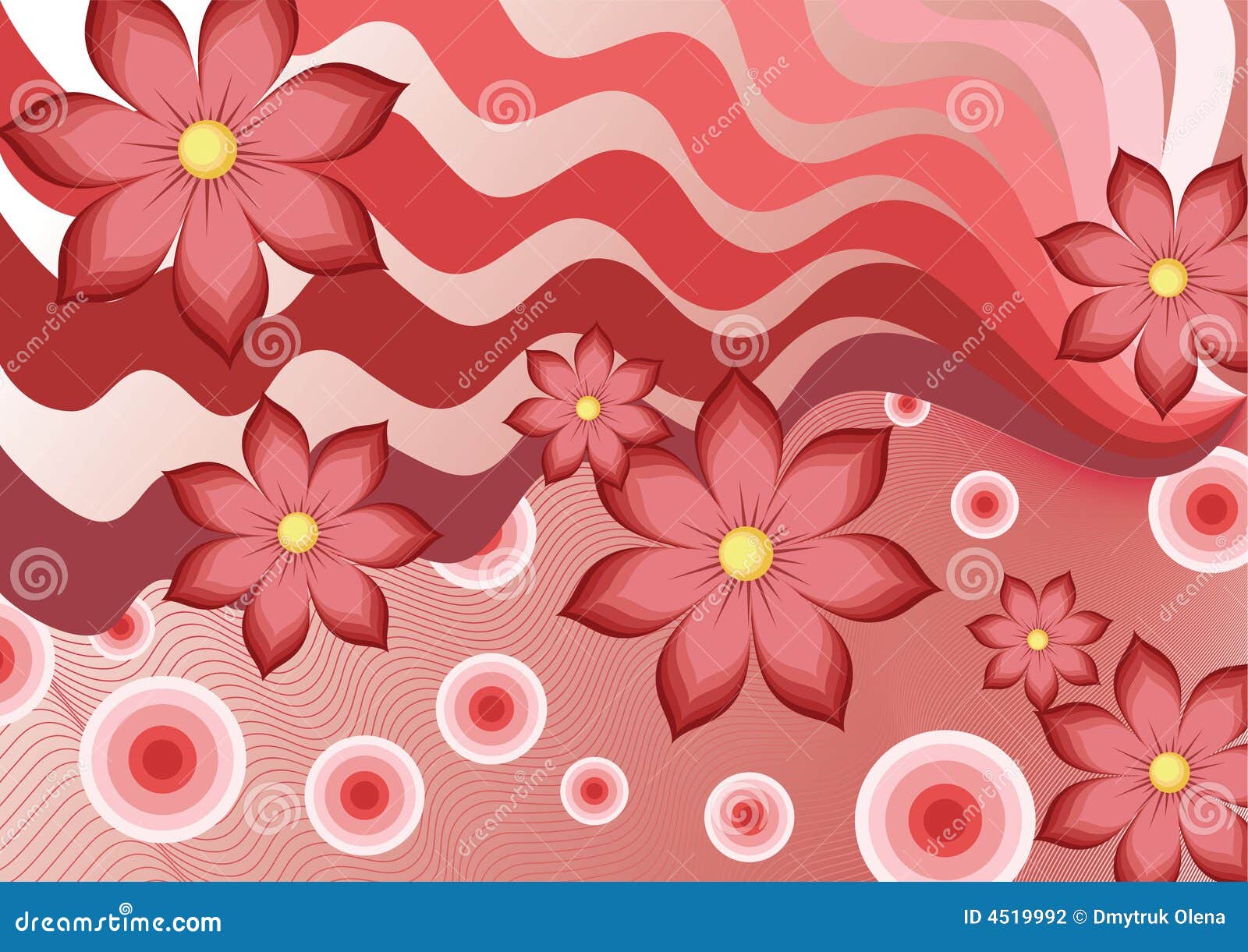 Background Red with Flowers Stock Vector Illustration of abstraction