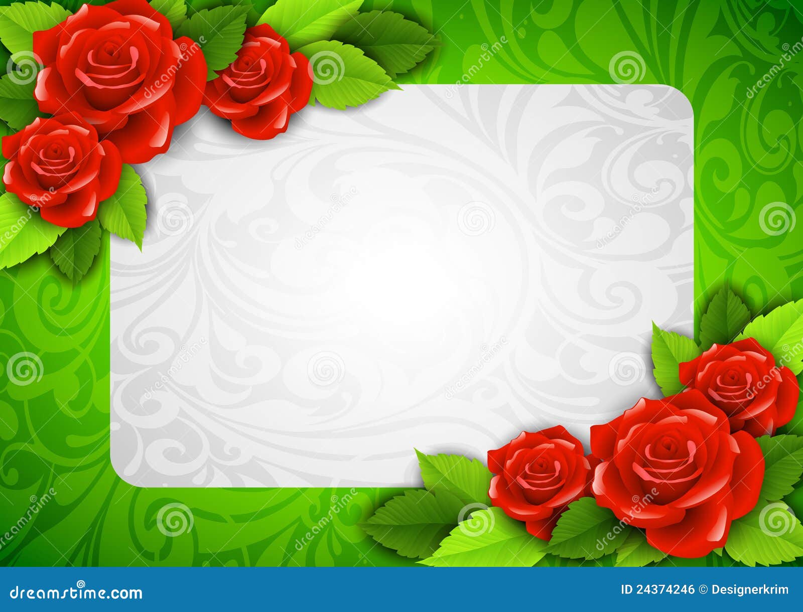 Background With Roses And A Place For Text Stock Vector Image