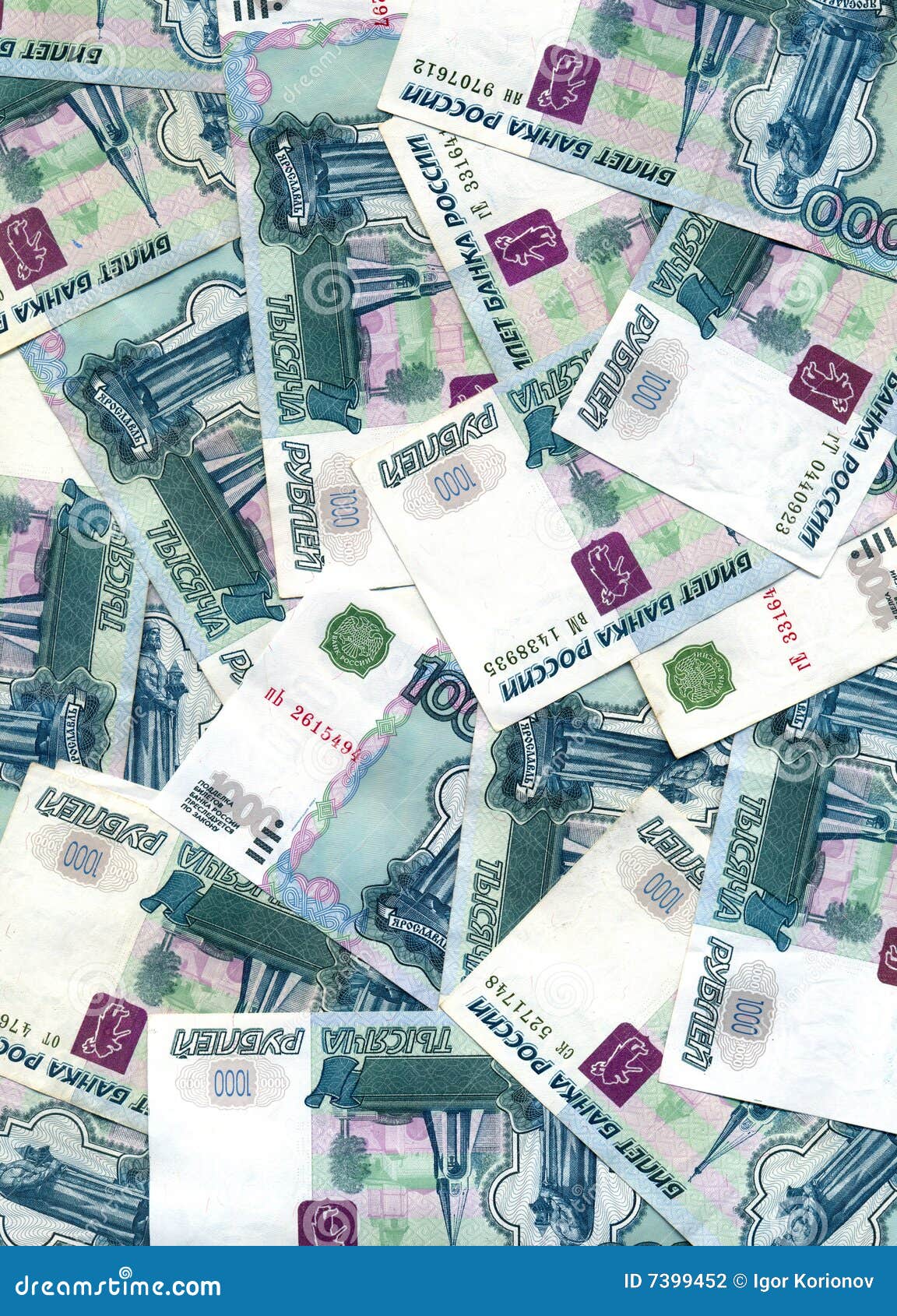 background from russian rubles denomination