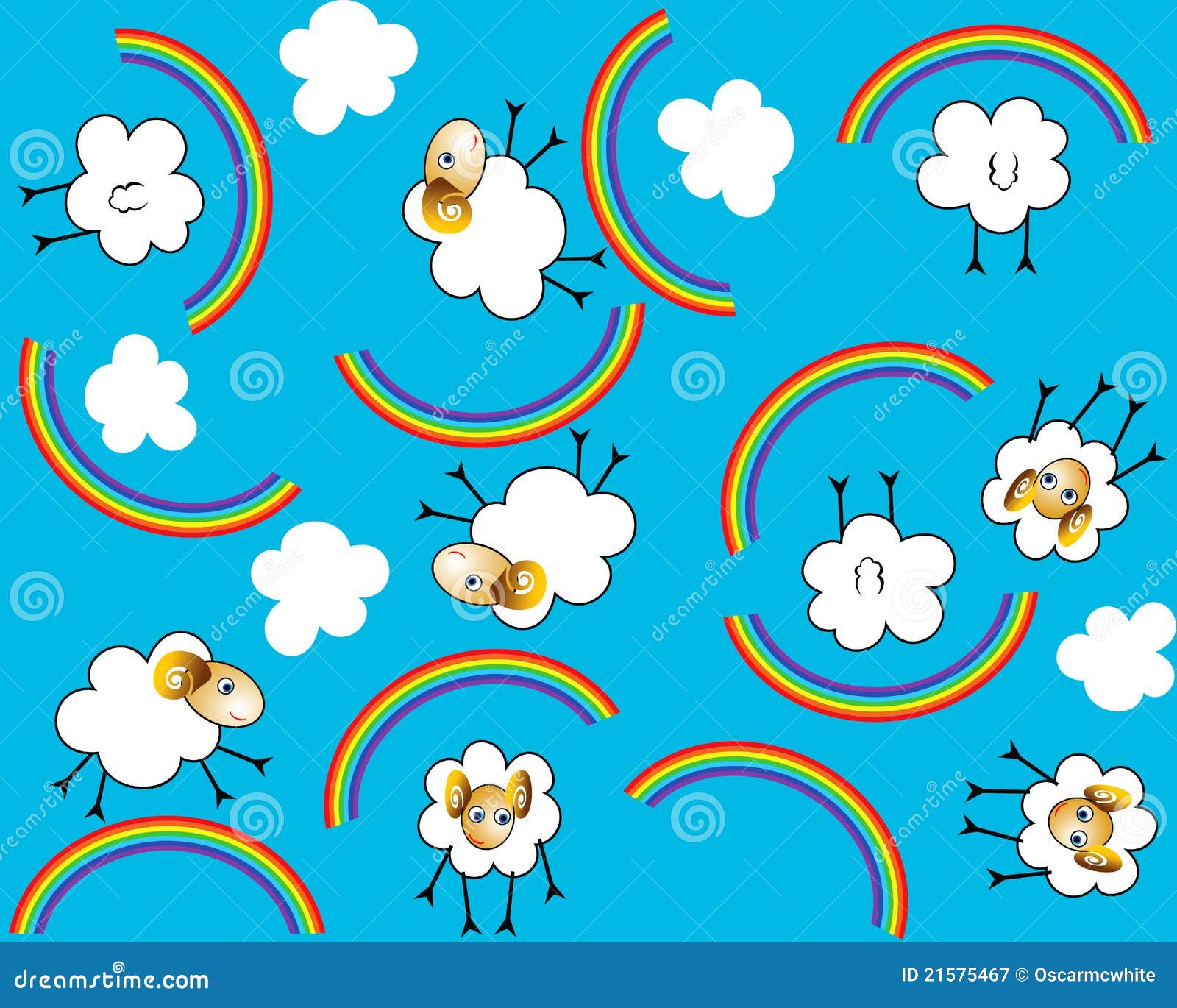 Download Background With A Sheep In A Rainbow Stock Vector ...