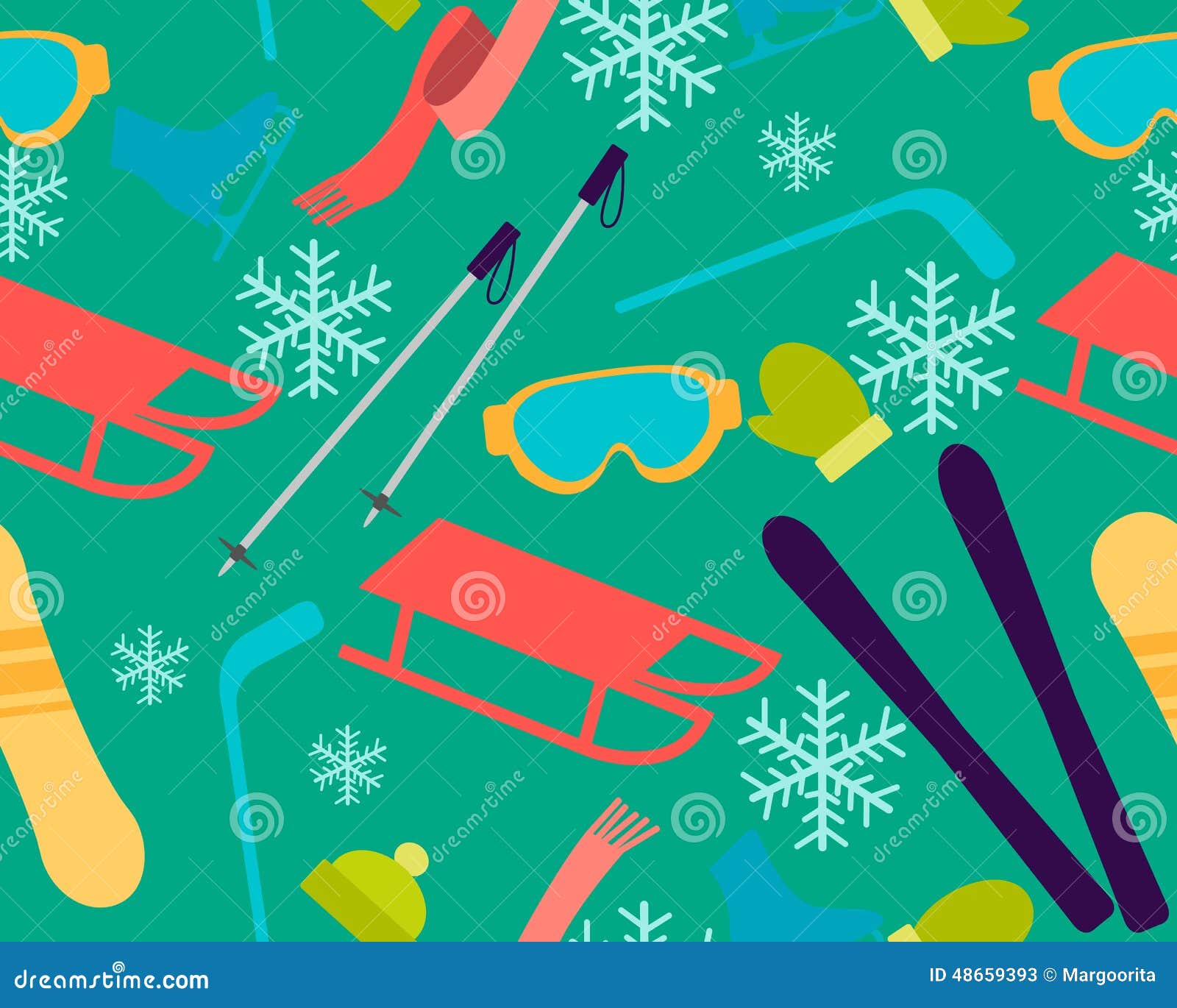 Background Sports Accessories and Equipment Stock Vector Illustration