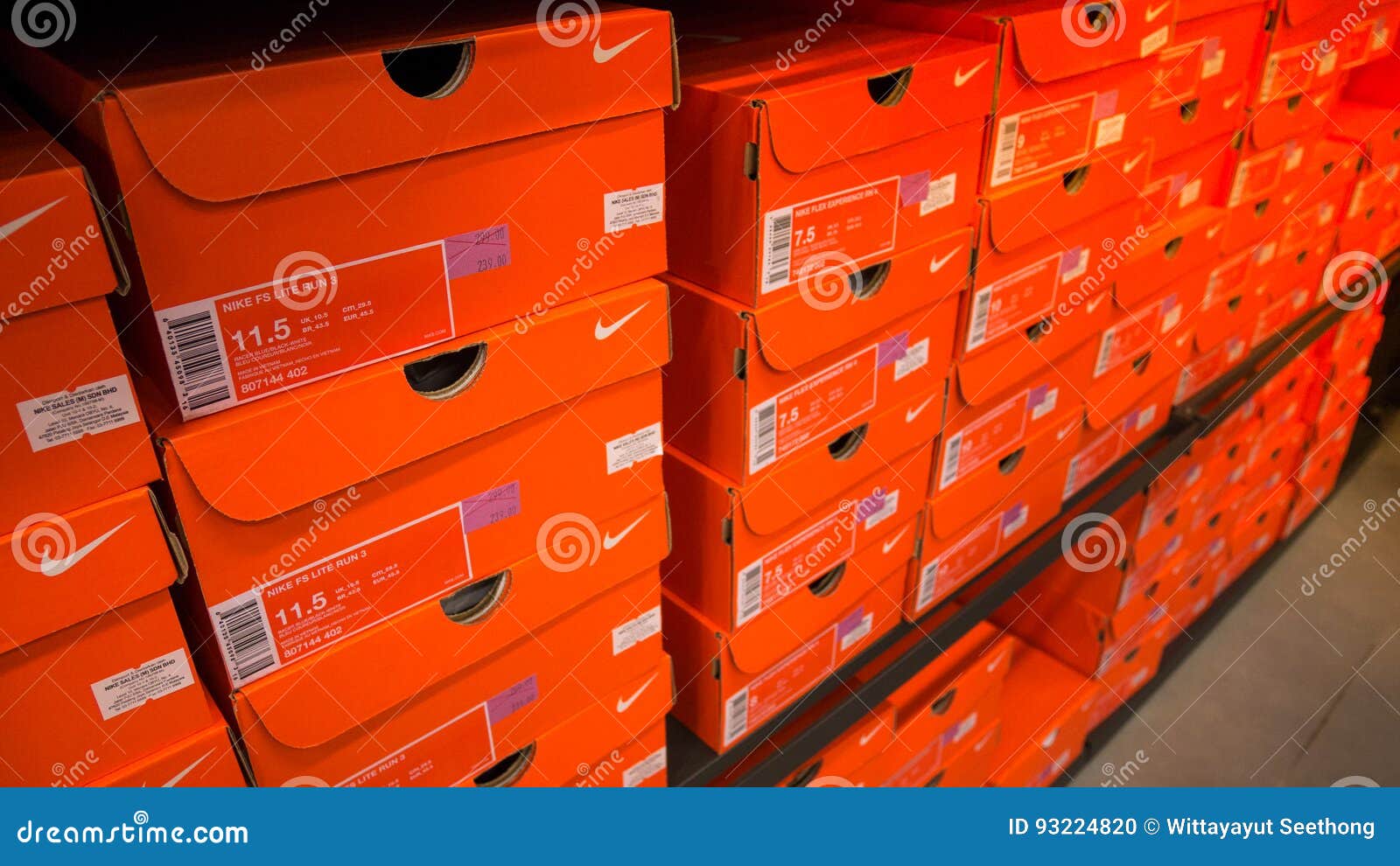 Background of Stacked Nike Shoes Boxes Editorial Image - Image of ...