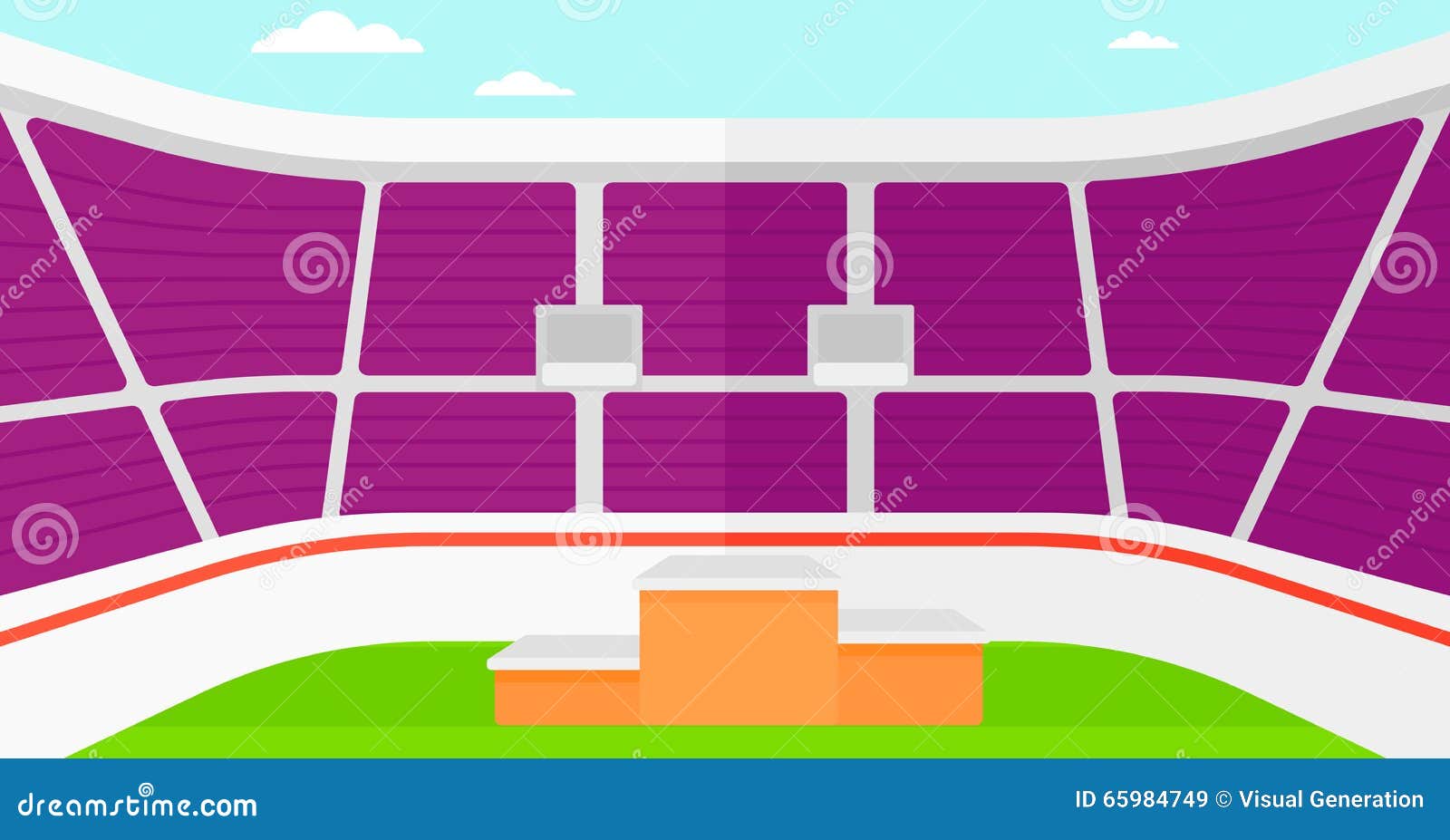 background of stadium with podium for winners.