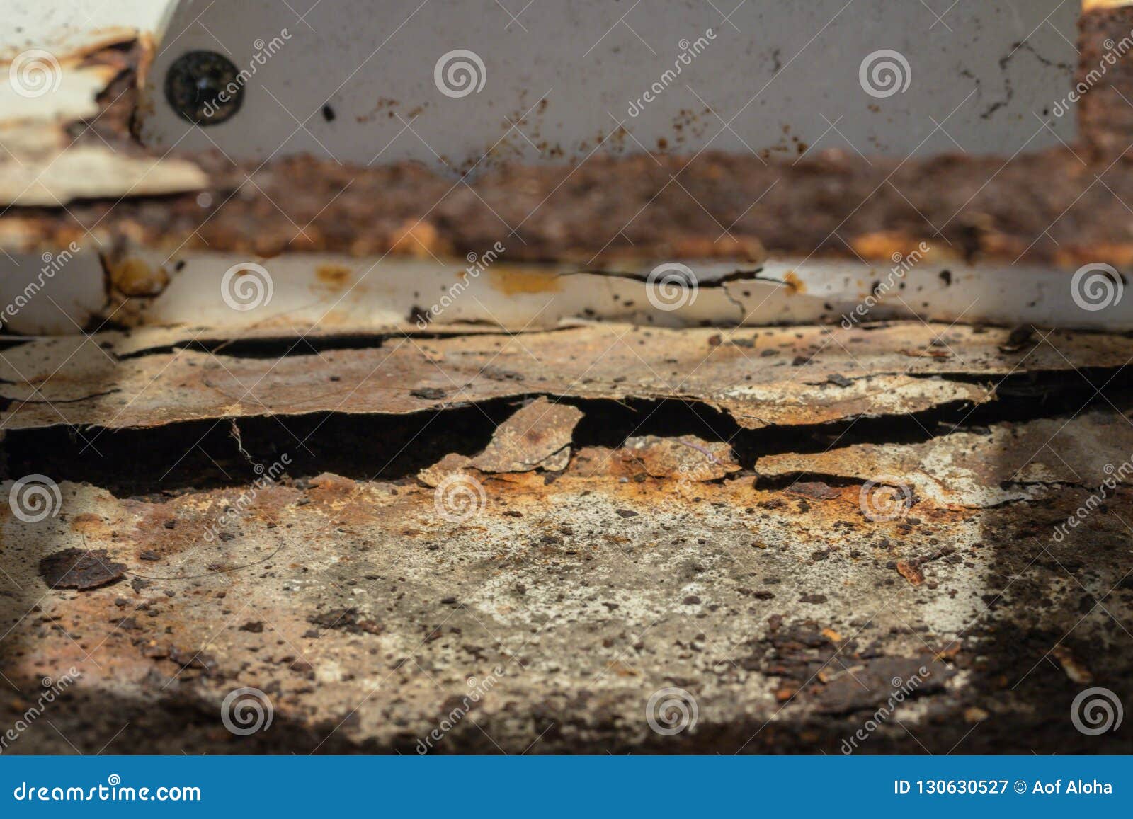 Surface Rust on the White Steel Surface. Stock Image Image of
