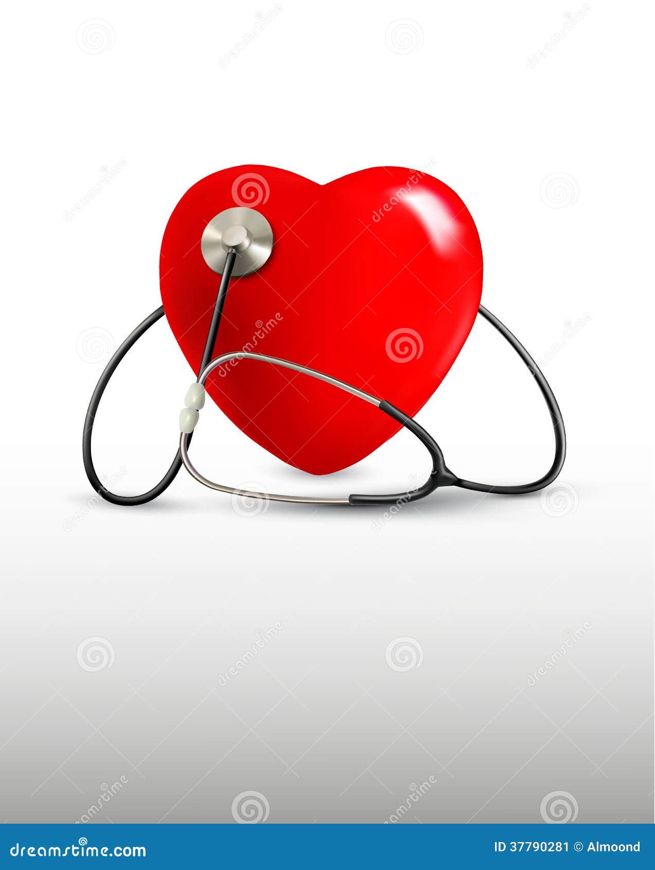 background with a stethoscope and a heart.
