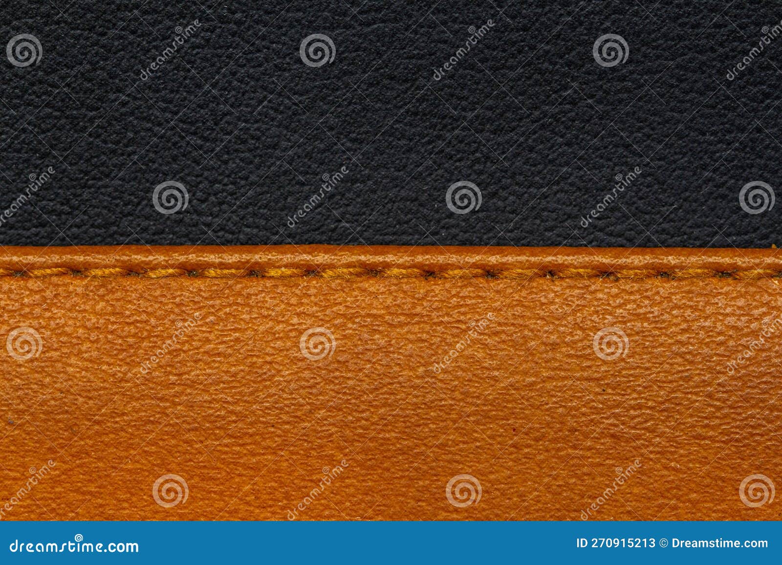 Stitching Details on Brown and Black Leather Stock Image Image of
