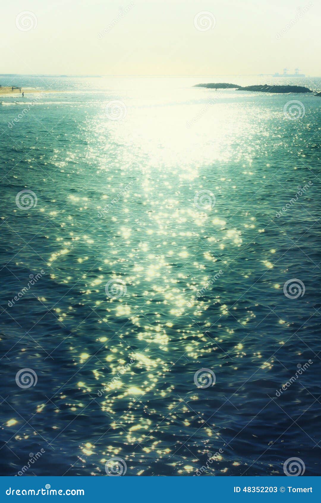 background of sunset and sea waves. filtered image
