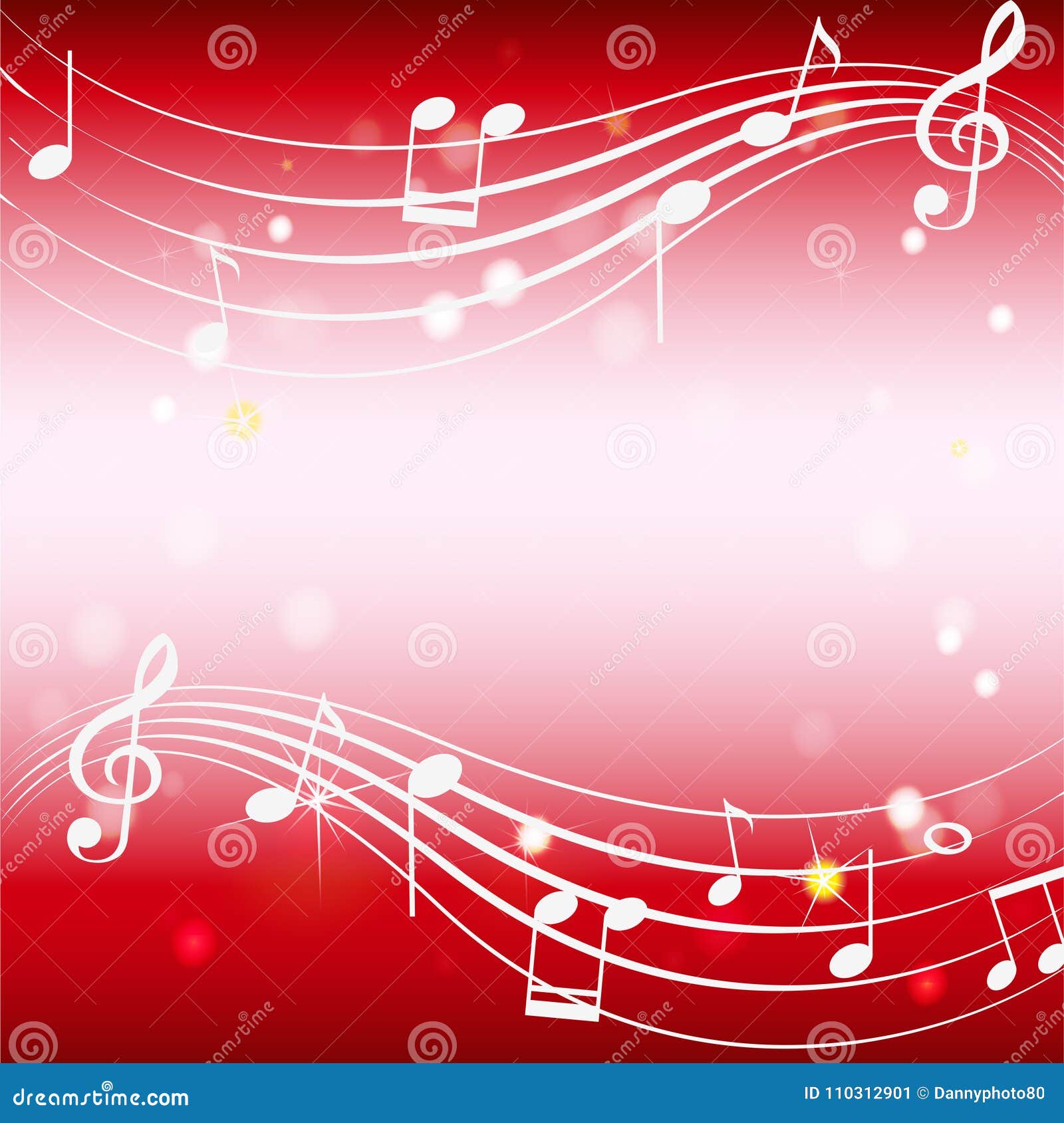 Background Template with Musicnotes on Red Stock Vector Regarding Music Notes Paper Template