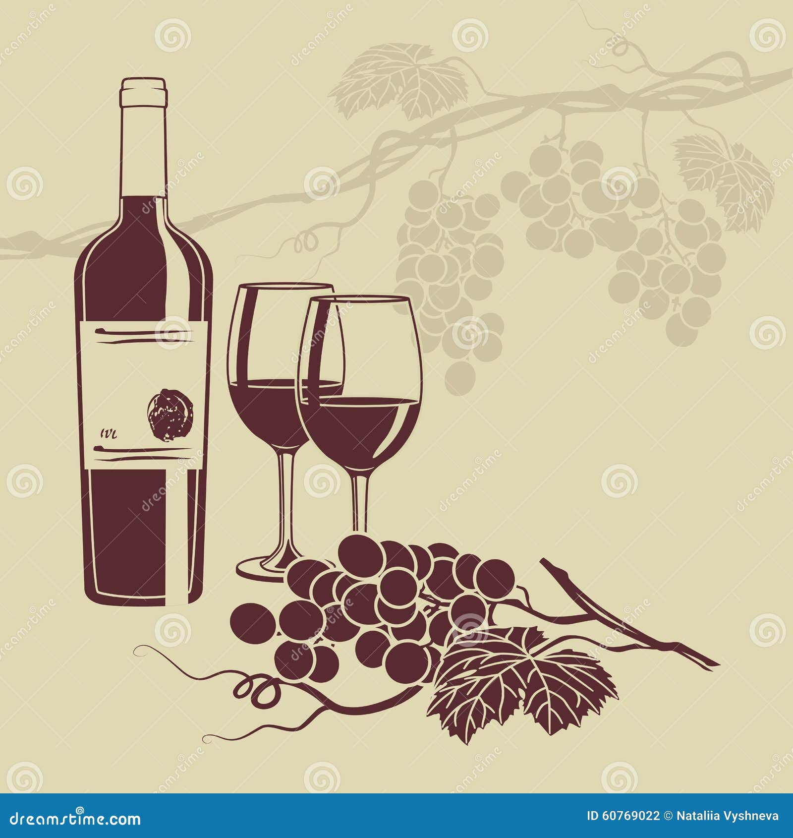 Background Template For The Wine Menu Stock Vector - Image: 60769022