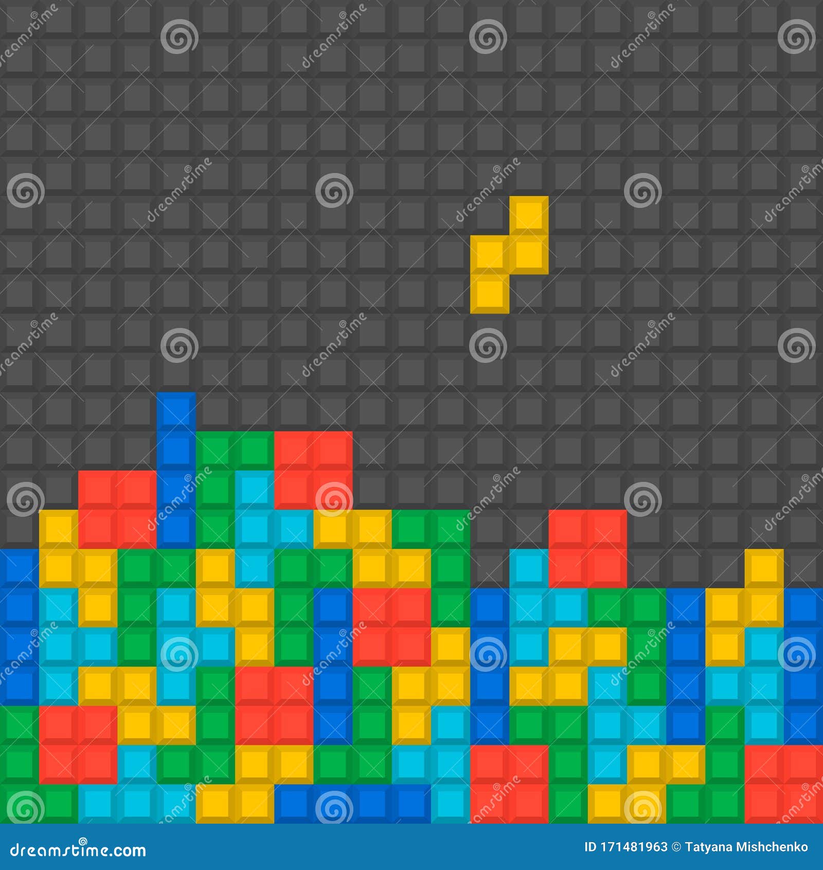 Background Tetris Game. Vector Illustration. Stock Vector - Illustration of  decoration, backdrop: 171481963