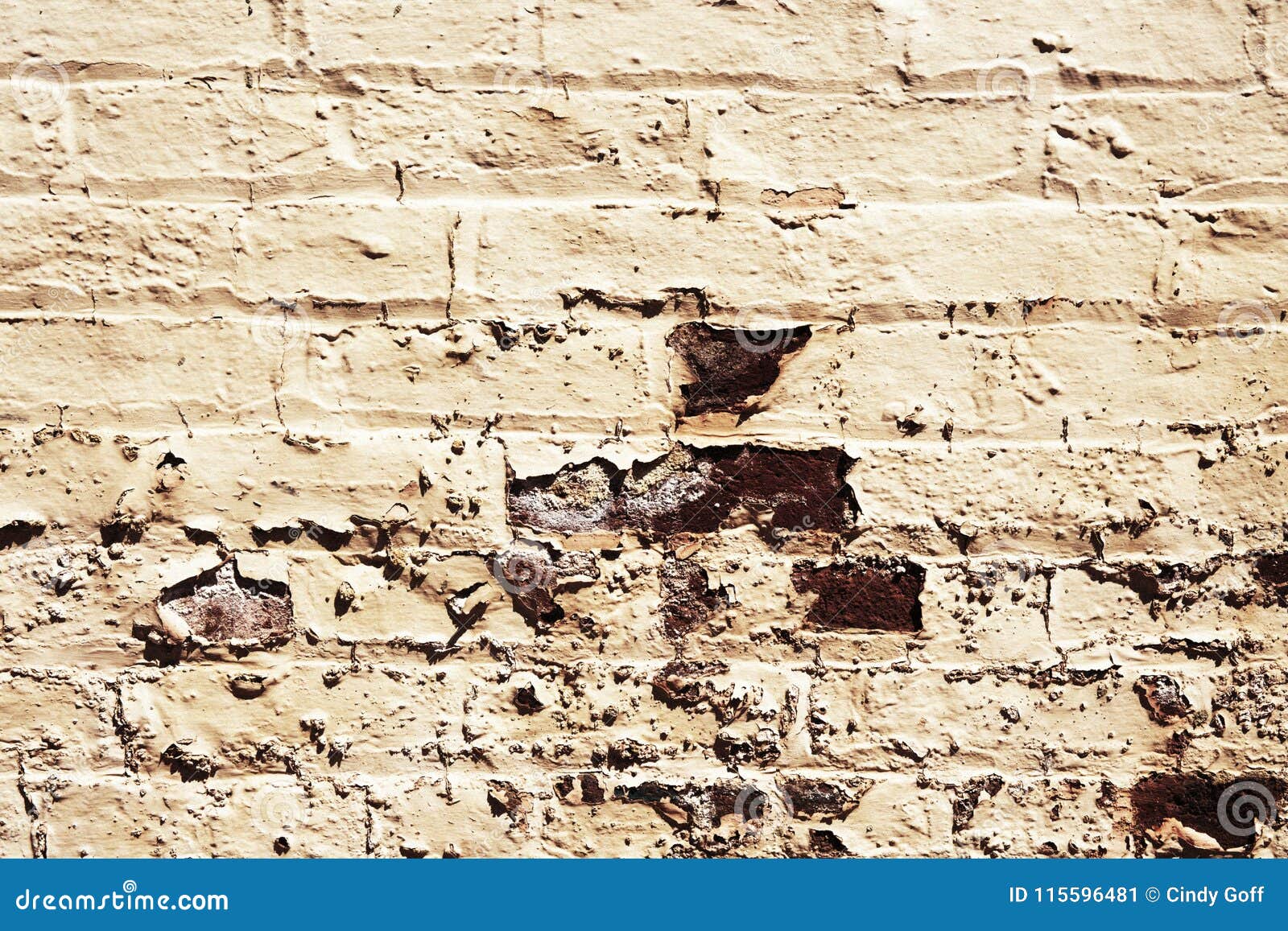 Background Texture of Brick Wall with Chipping Paint Stock Image