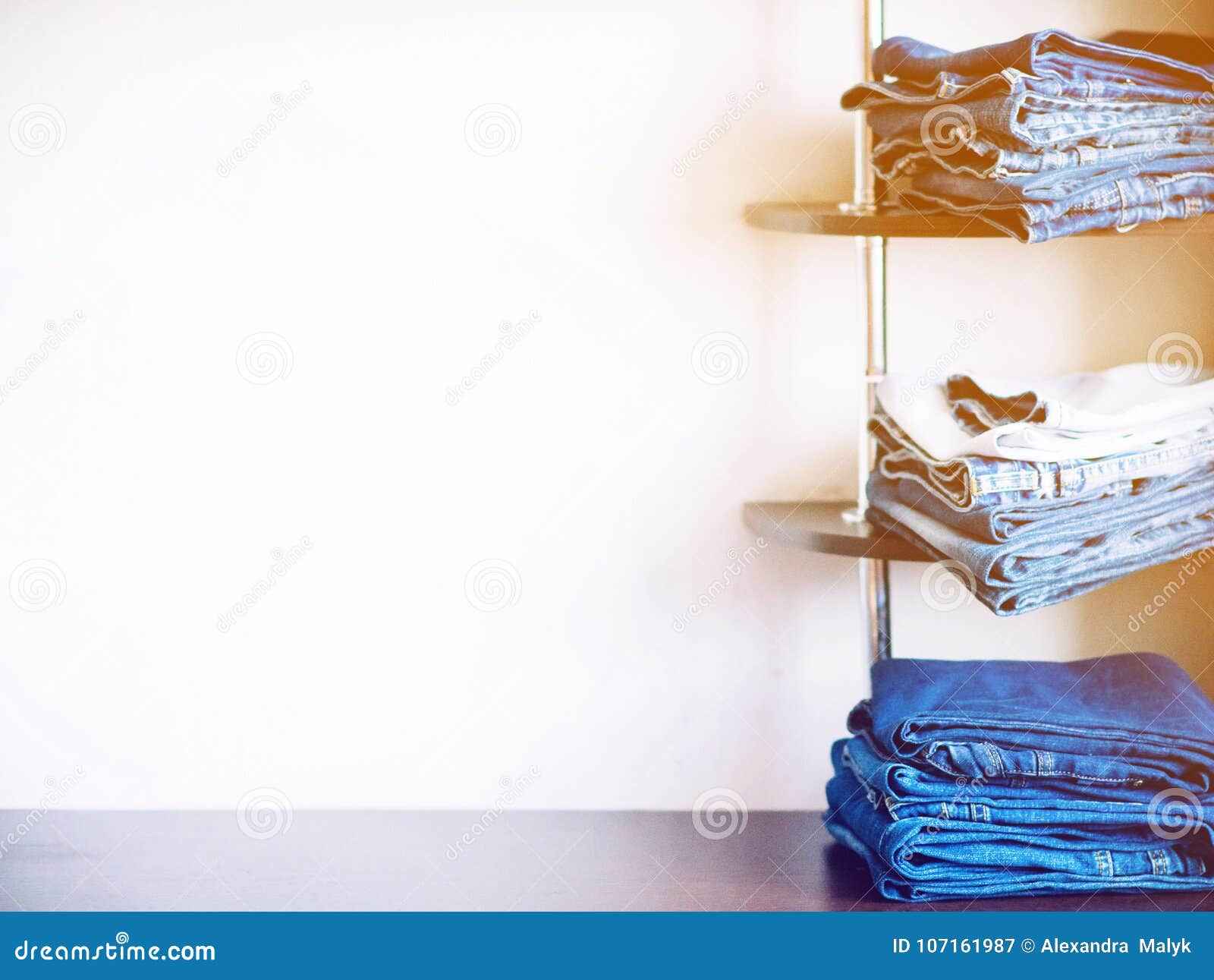 Stack of jeans stock image. Image of clothing, clothes - 107161987