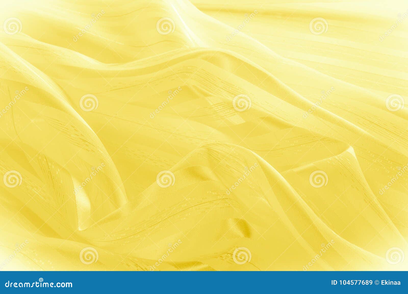 Background Texture, Pattern. Yellow Silk Fabric with a Light Stripe