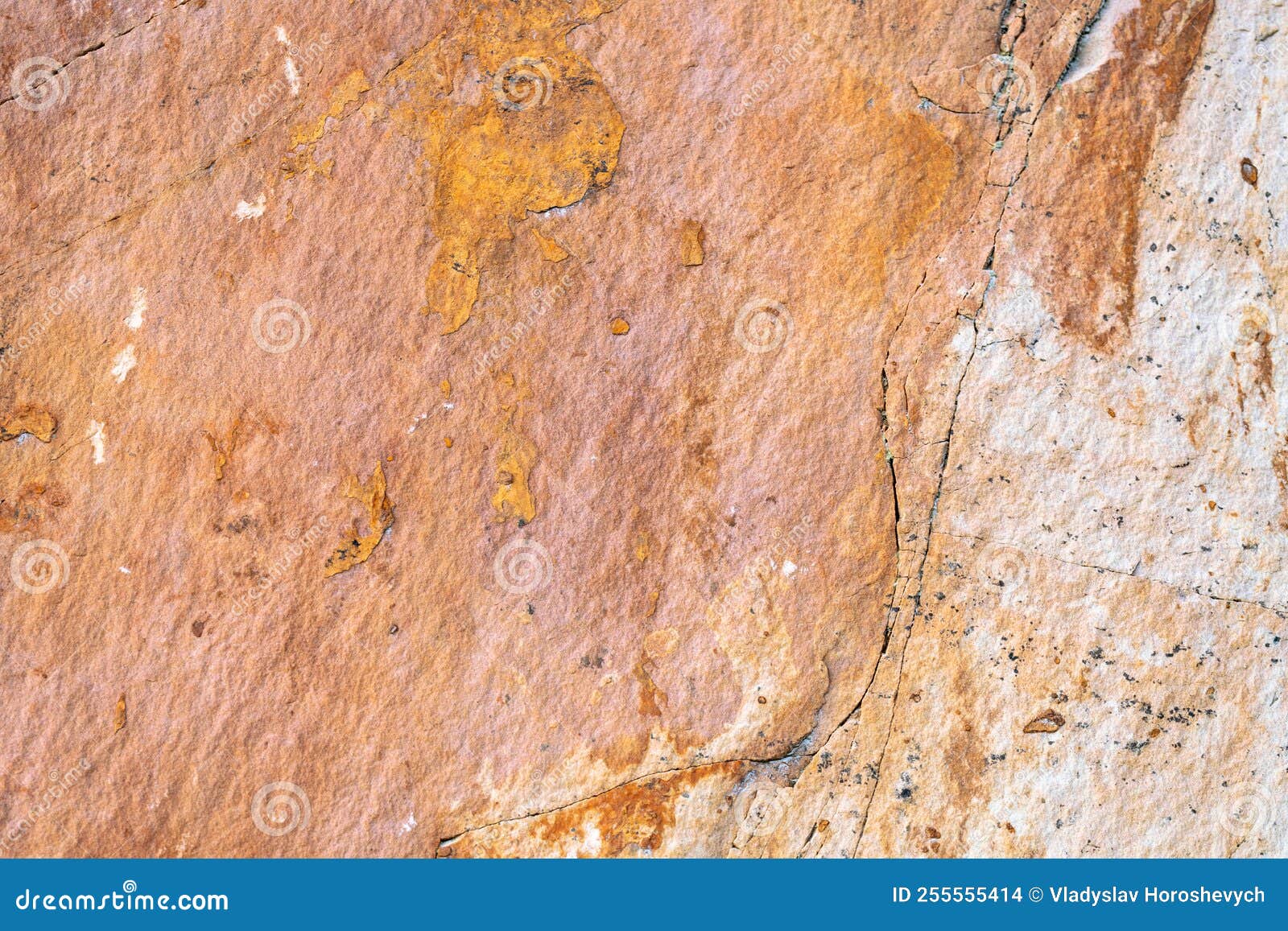 Background Texture of Sandstone Stone Surface, Rough Chopped Orange