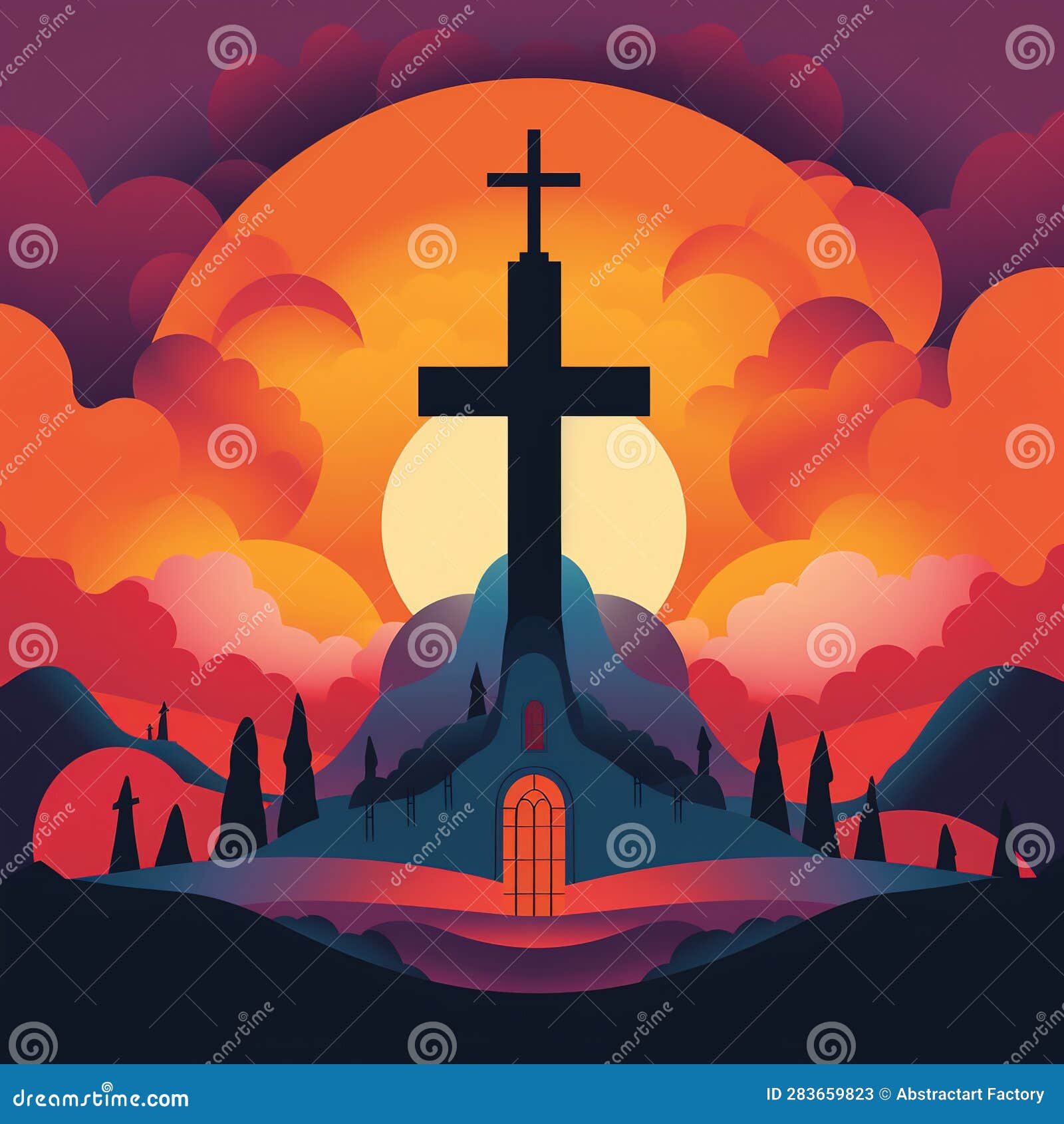 background of thanks giving concept. crucifix . generative ai
