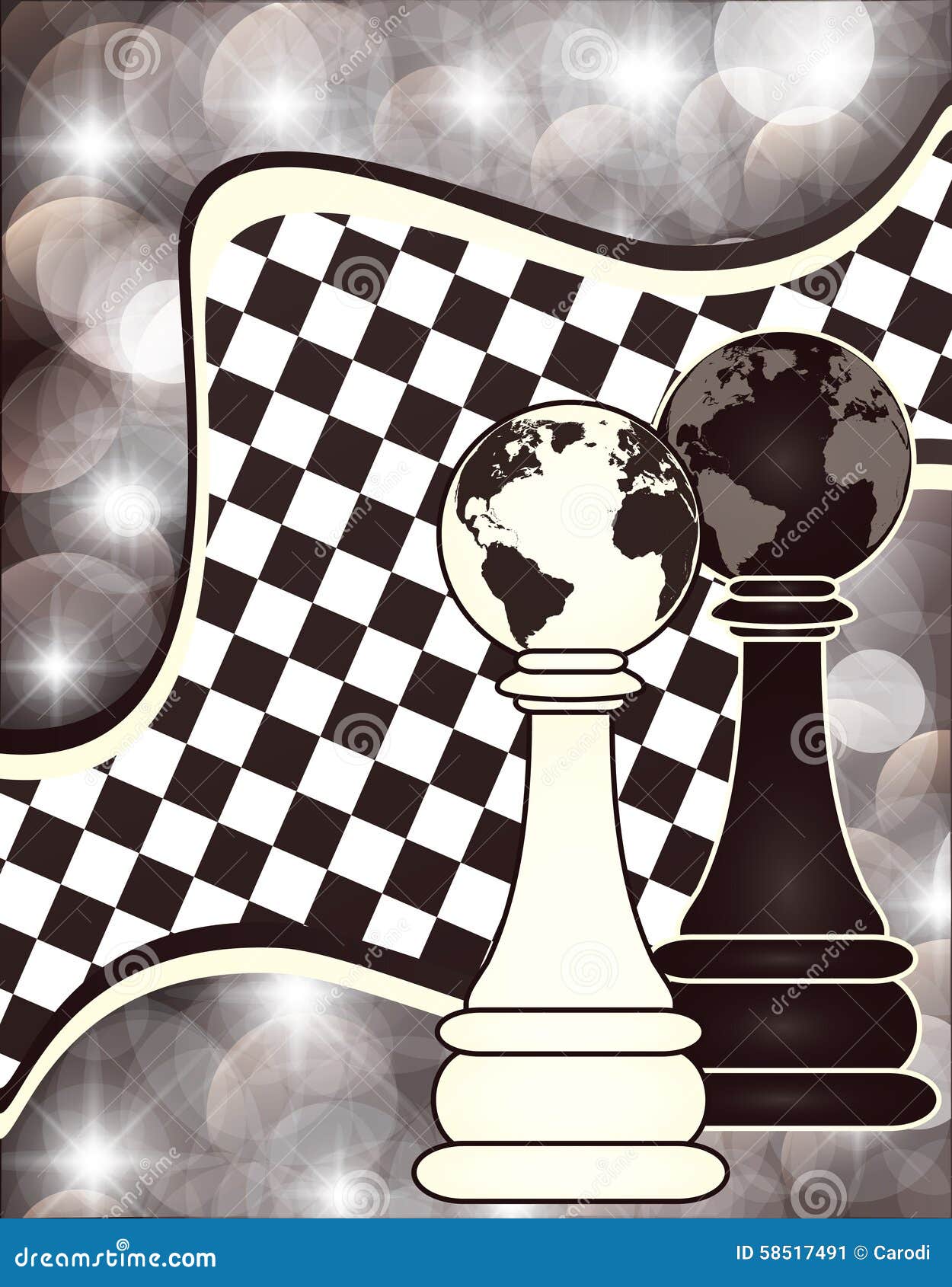 Two chess pieces - pawns made from lacquered wood Vector Image