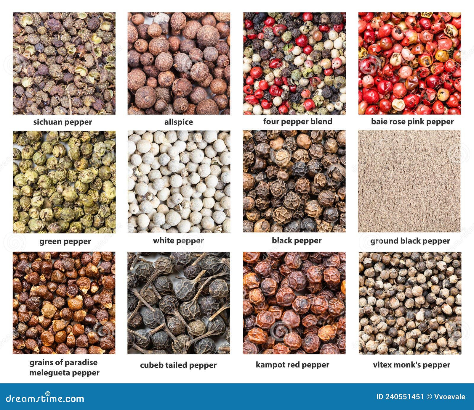 Background Various Peppers with Names Close Up Stock Image Image of