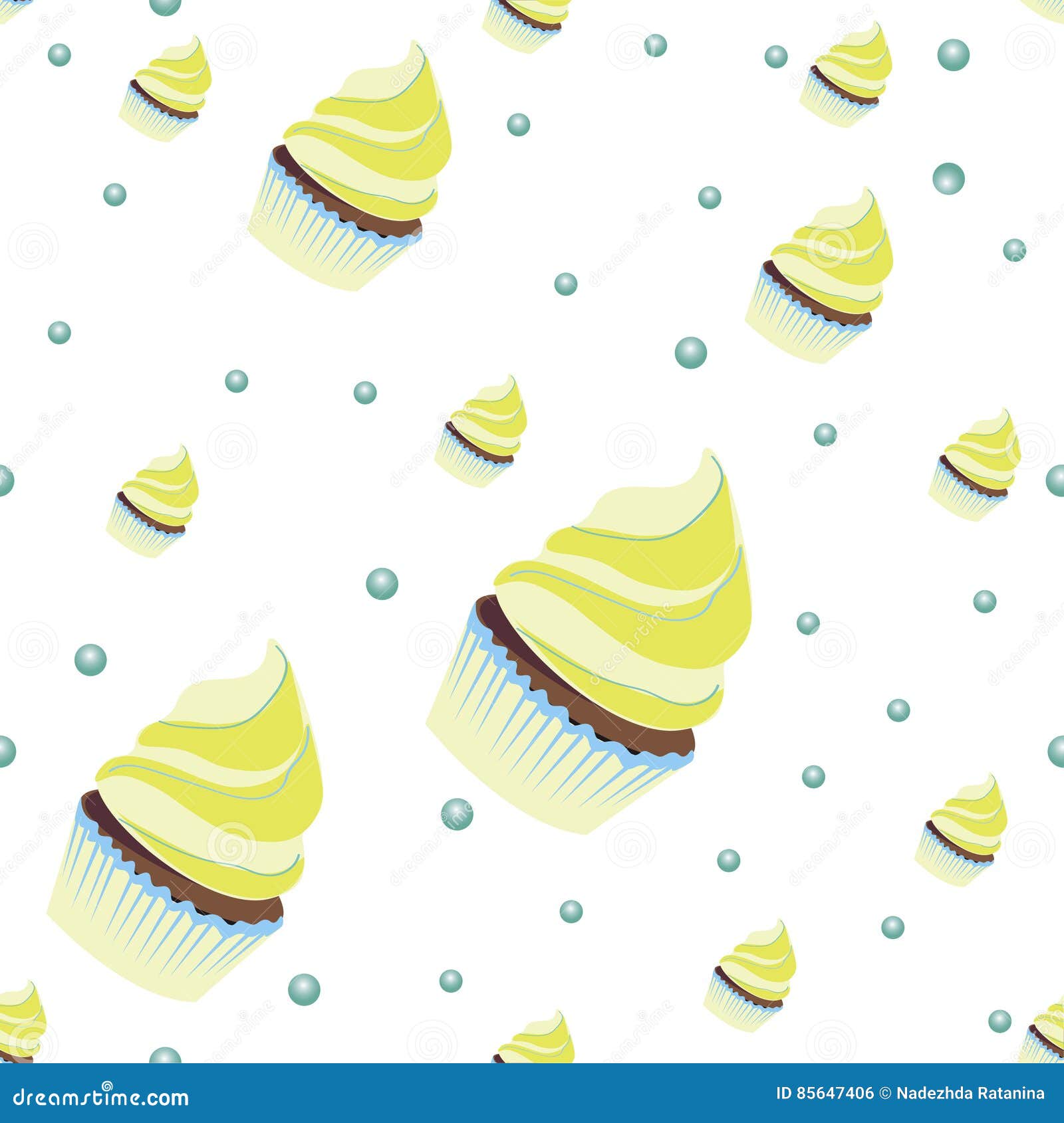 Background Wallpaper with Muffins. Vector Stock Vector Illustration