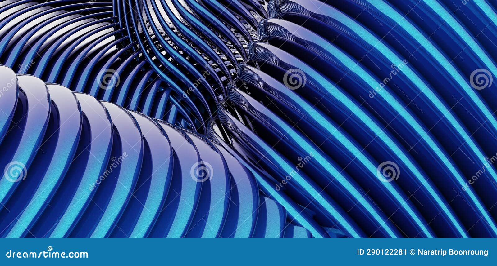 Background Waves Parallel Waves of Plastic Twisted Curved Tube 3D